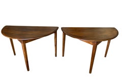 Spanish Late 19th Century Pair Of Demi Lune Tables