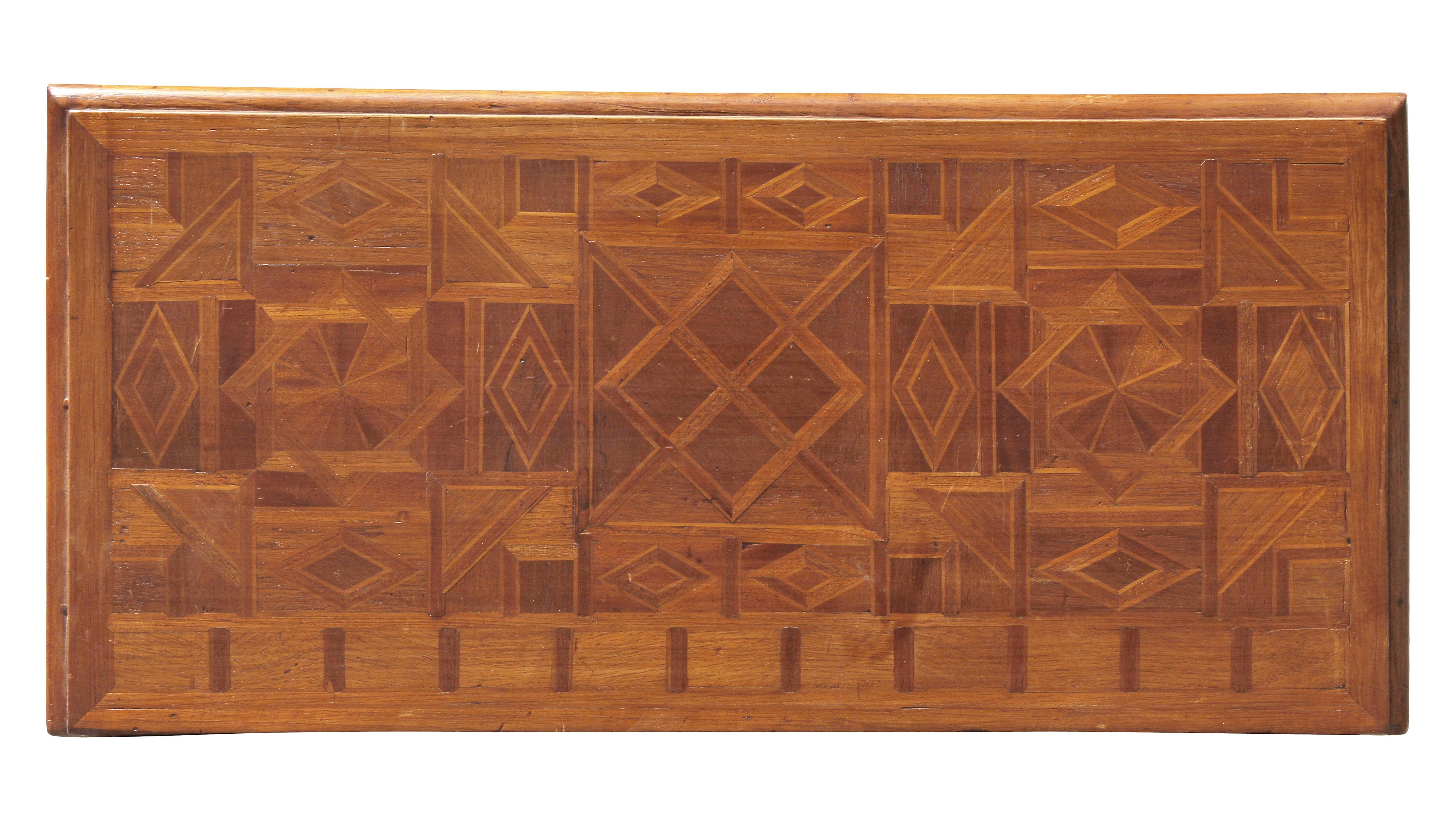 Spanish Late Baroque Parquetry Coffer In Good Condition For Sale In Essex, MA