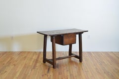 Spanish Late Baroque Period Upland Pinewood One-Drawer Table, 17th-18th Century