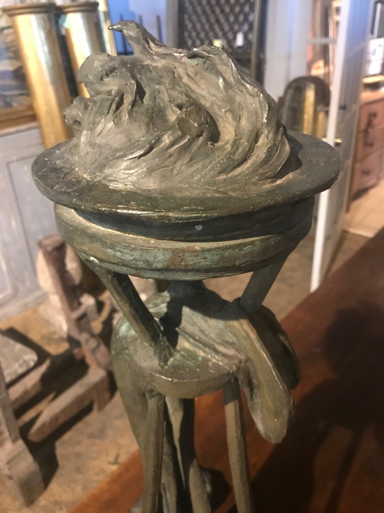Bronze Spanish Later 19th Century Flame Finial For Sale