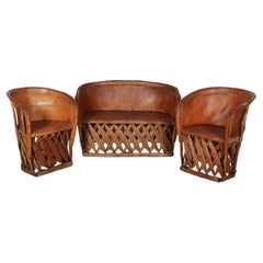 Used Spanish Leather and Willow Sofa Suite