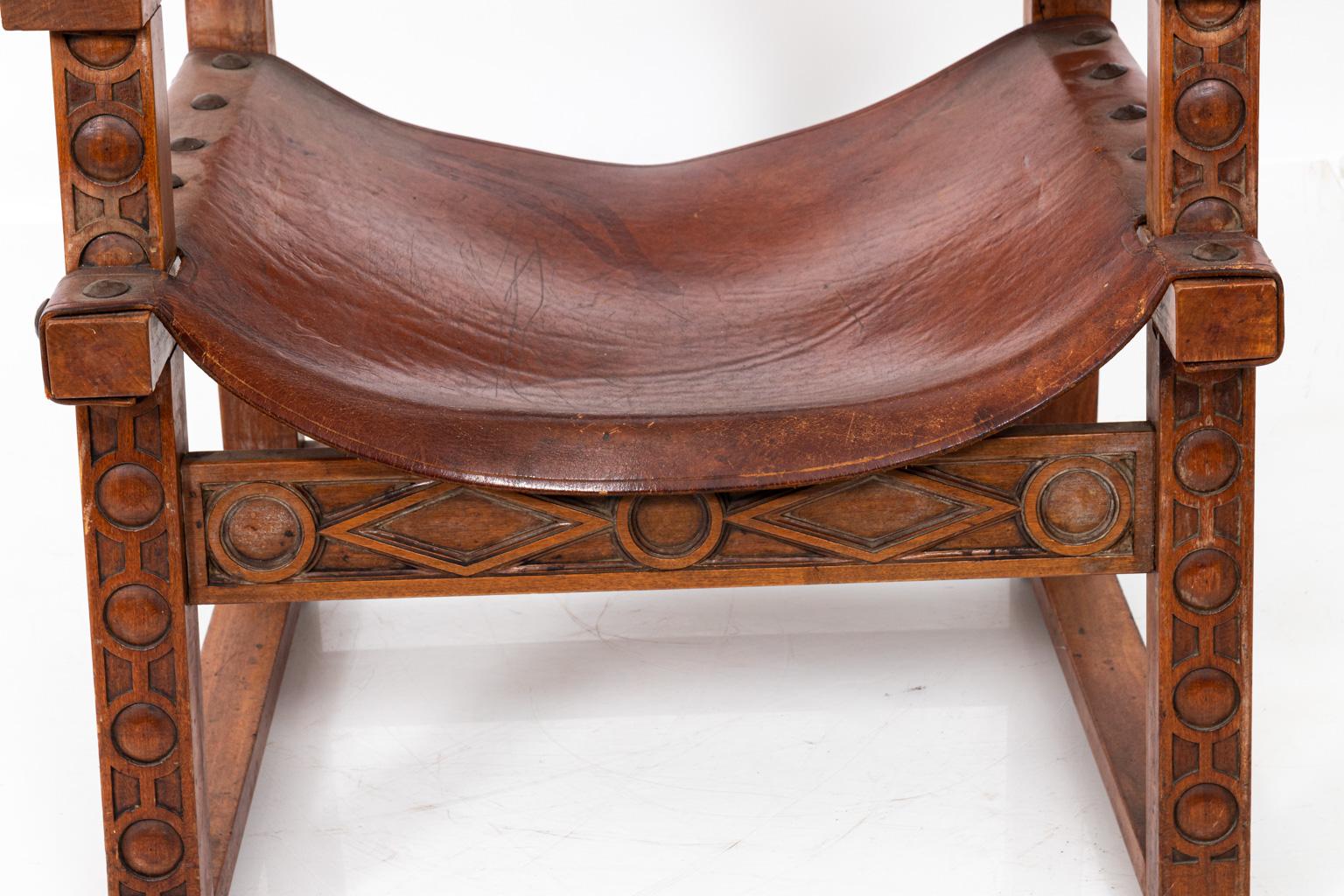 20th Century Spanish Leather Armchair