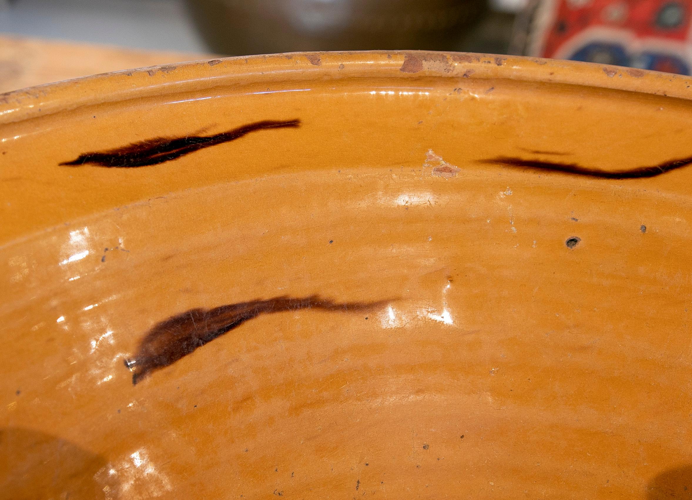 Spanish Lebrillo Small Wash-Basin of Ceramic in Brown Tones  For Sale 1