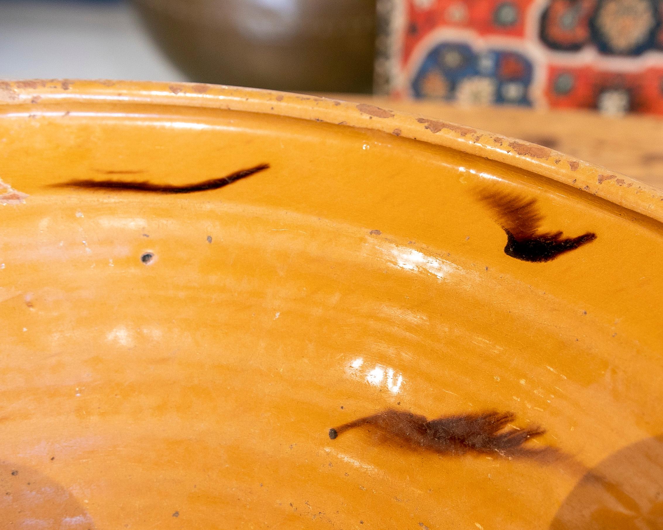 Spanish Lebrillo Small Wash-Basin of Ceramic in Brown Tones  For Sale 2