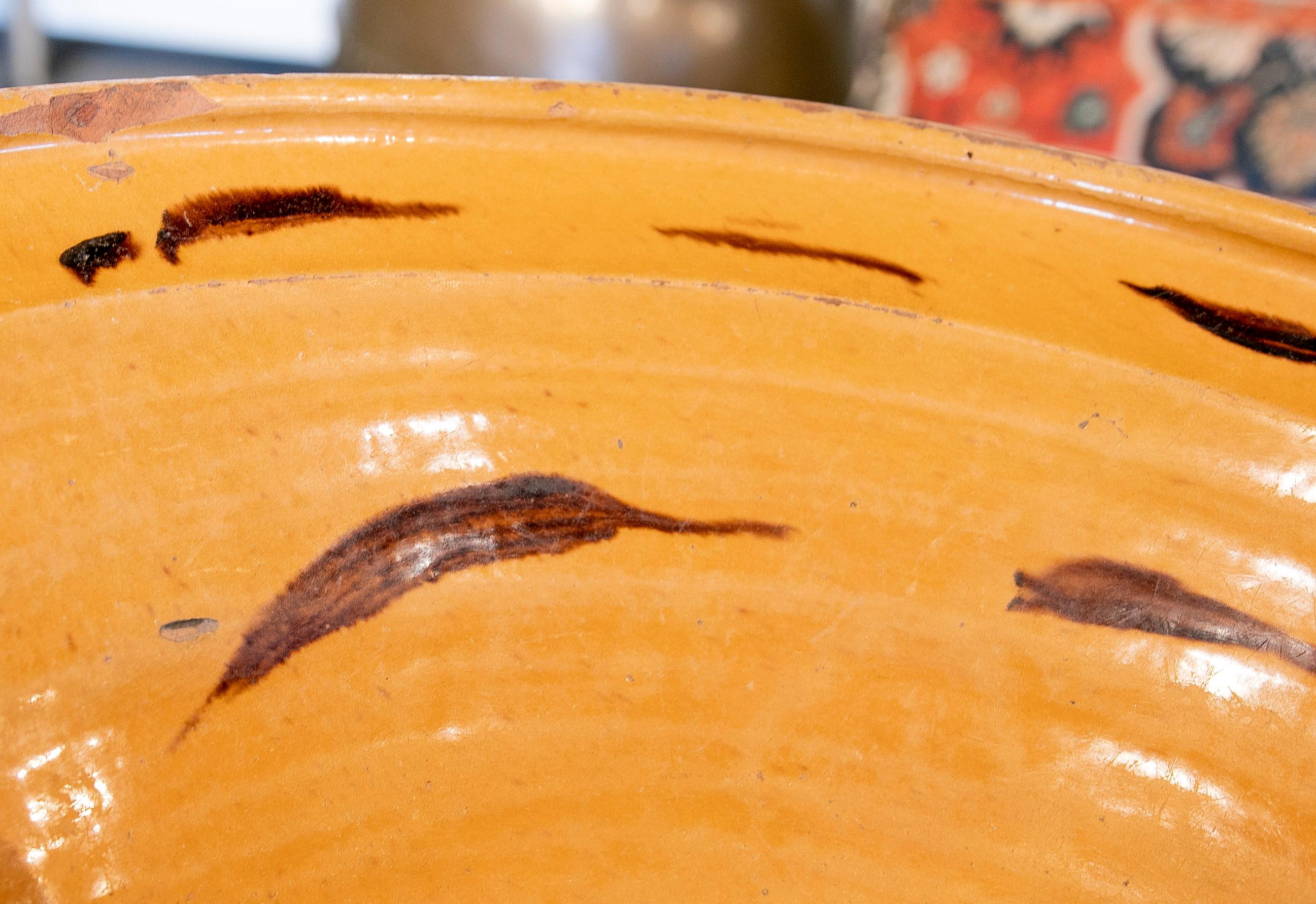 Spanish Lebrillo Small Wash-Basin of Ceramic in Brown Tones  For Sale 3