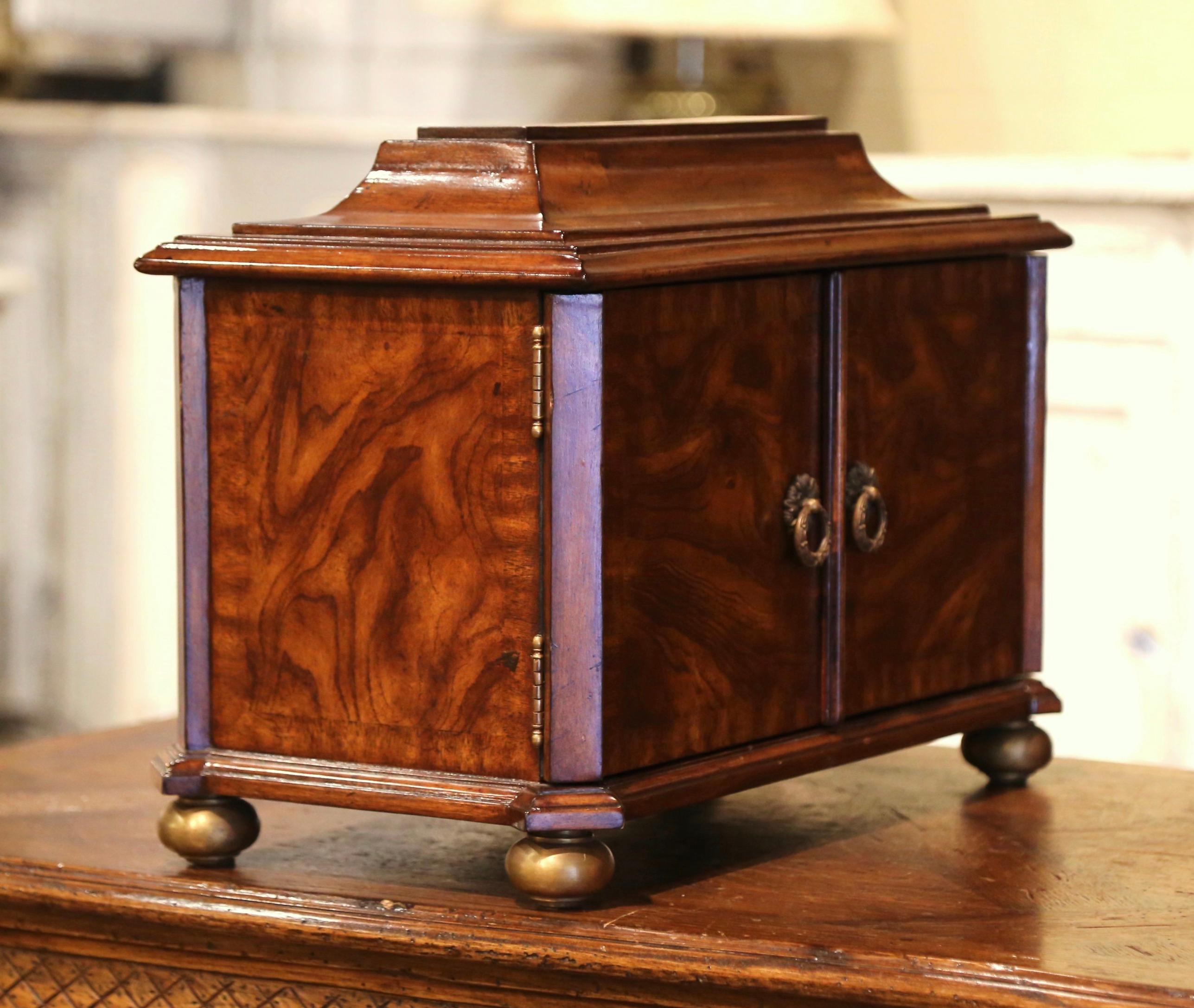 Spanish Louis XIII Carved Mahogany Bargueno Cabinet Jewelry Box 5