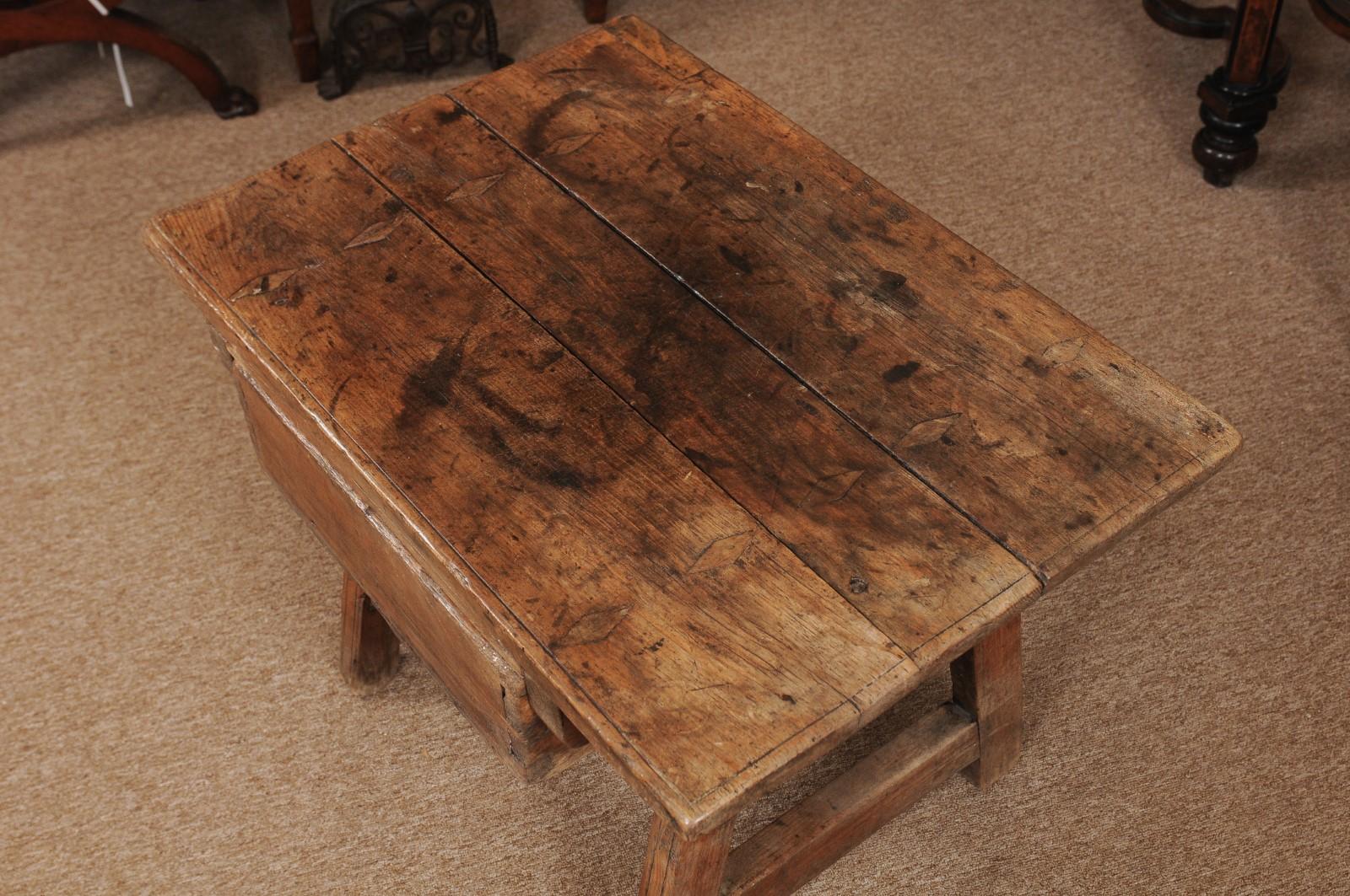 Spanish Low Pine Drink Table, 18th Century 3