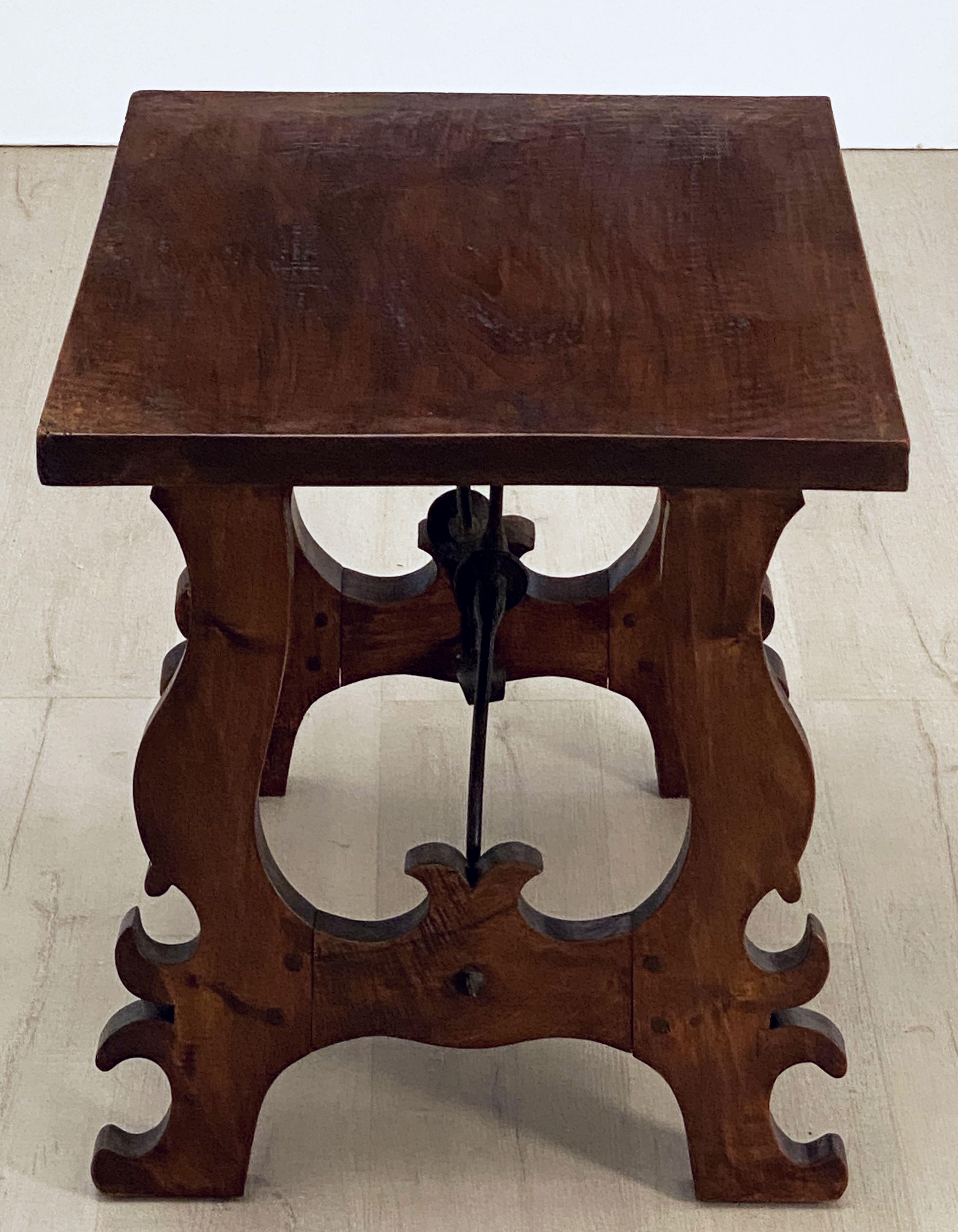 Spanish Low Table of Walnut with Wrought Iron Supports 7