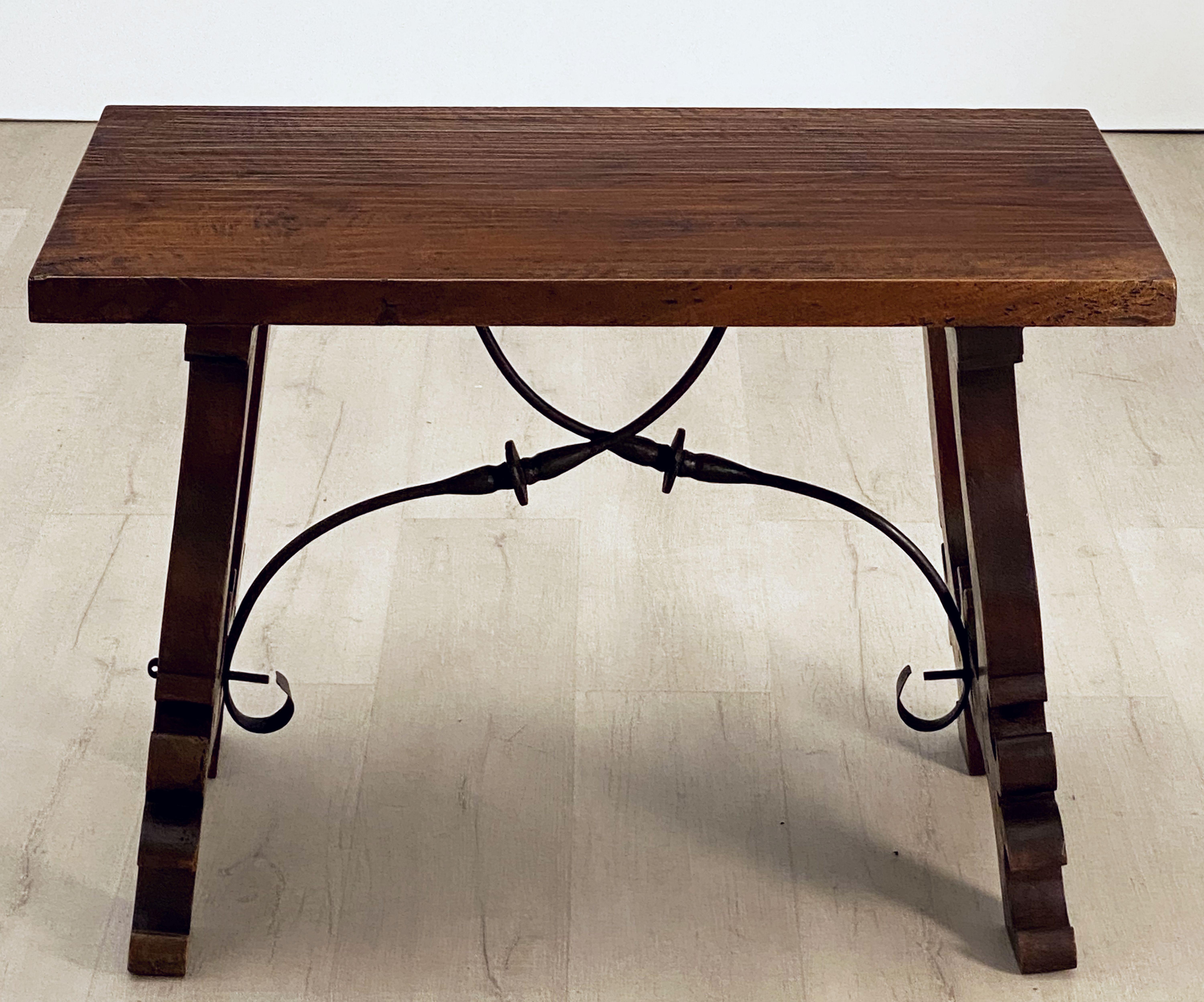 Spanish Low Table of Walnut with Wrought Iron Supports 8