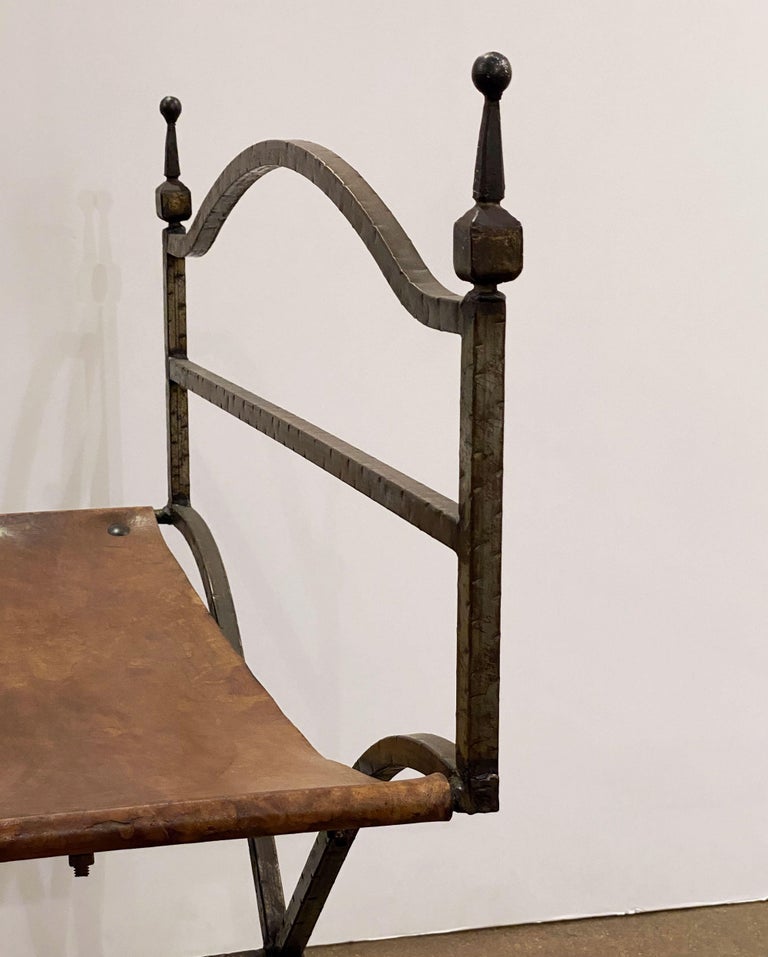 Spanish Luggage Stands of Leather and Tooled Metal For Sale at 1stdibs