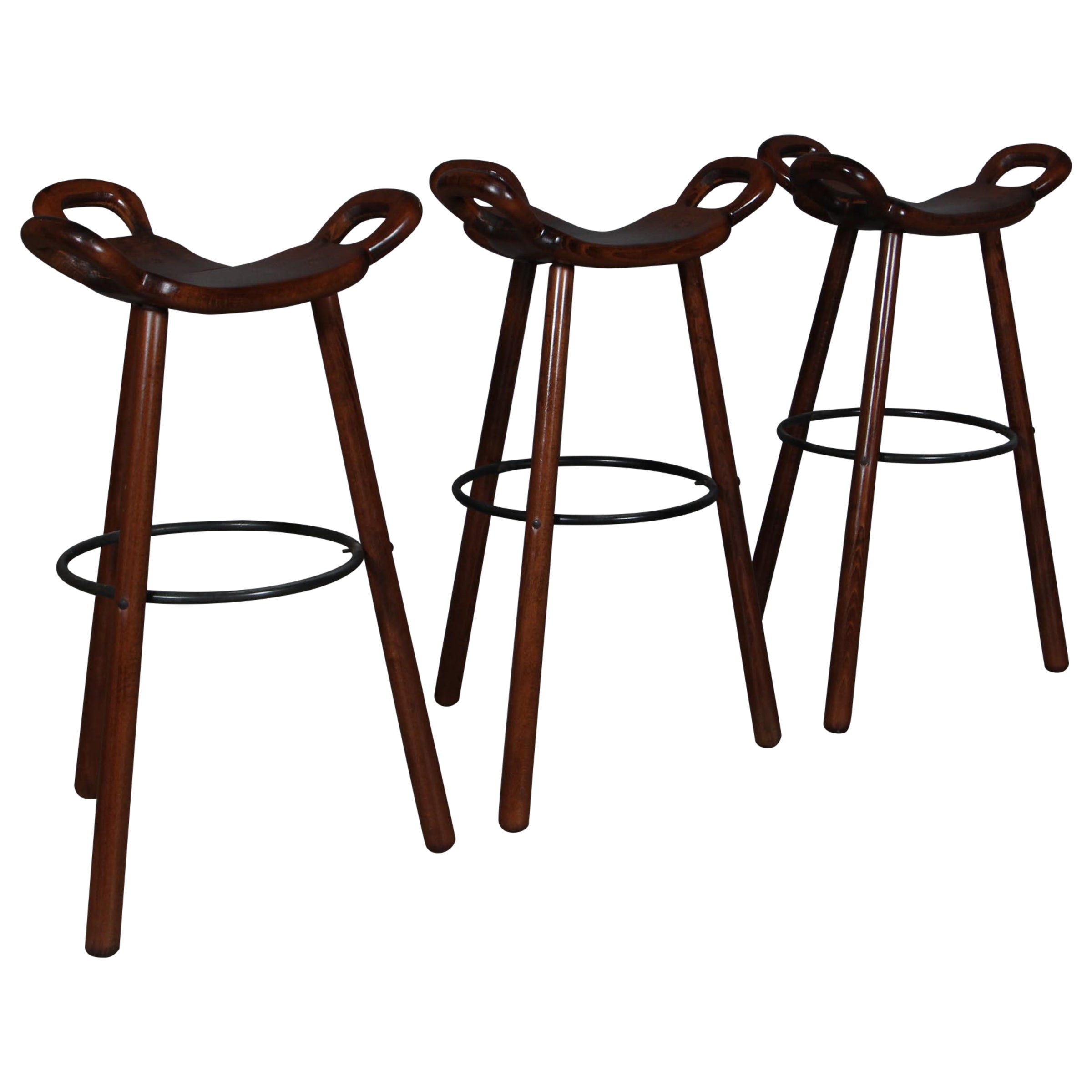 Spanish Marbella Sergio Rodrigues Bar Stools 1970s
