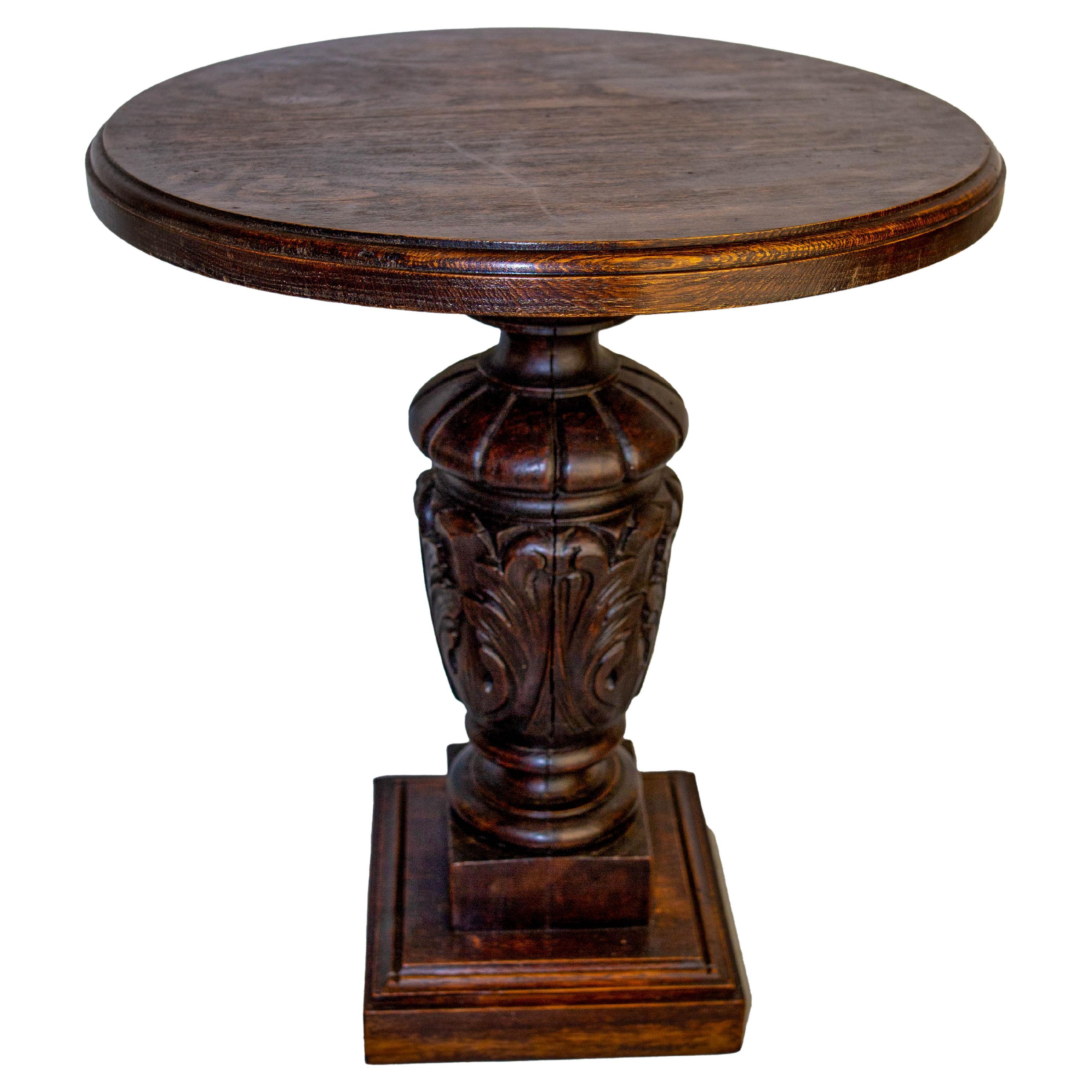 Table basse espagnole en Oak Oak massif Table d'appoint Gueridon, circa 1960 en vente