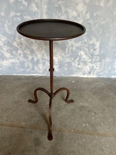 Spanish Metal Drinks Table with a Bronze Patinated Finish