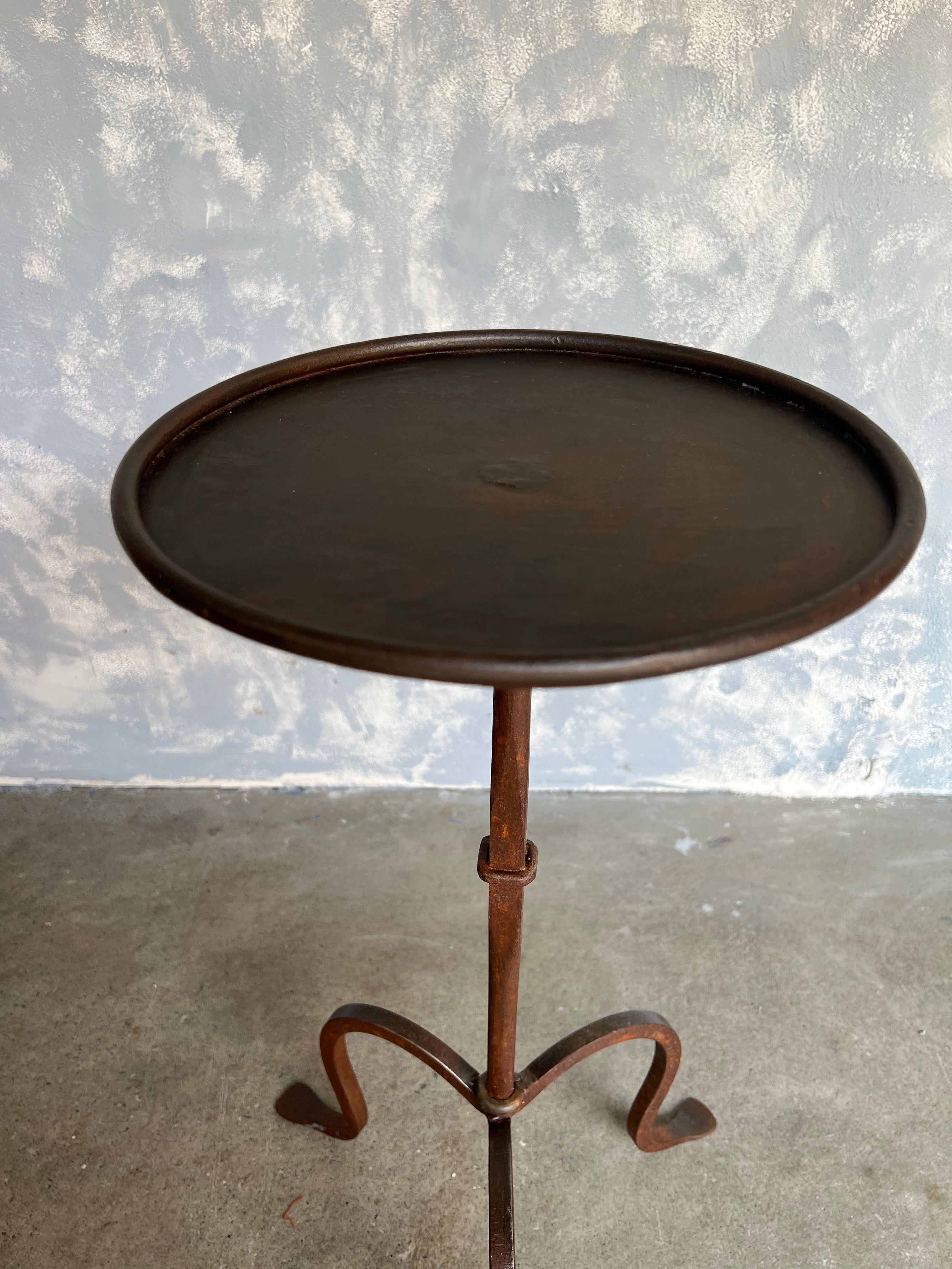 Spanish Metal Drinks Table with a Bronze Patinated Finish 3