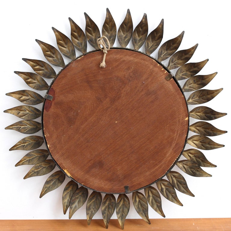 Spanish Metal Sunburst Mirror, 'circa 1960s' For Sale 6