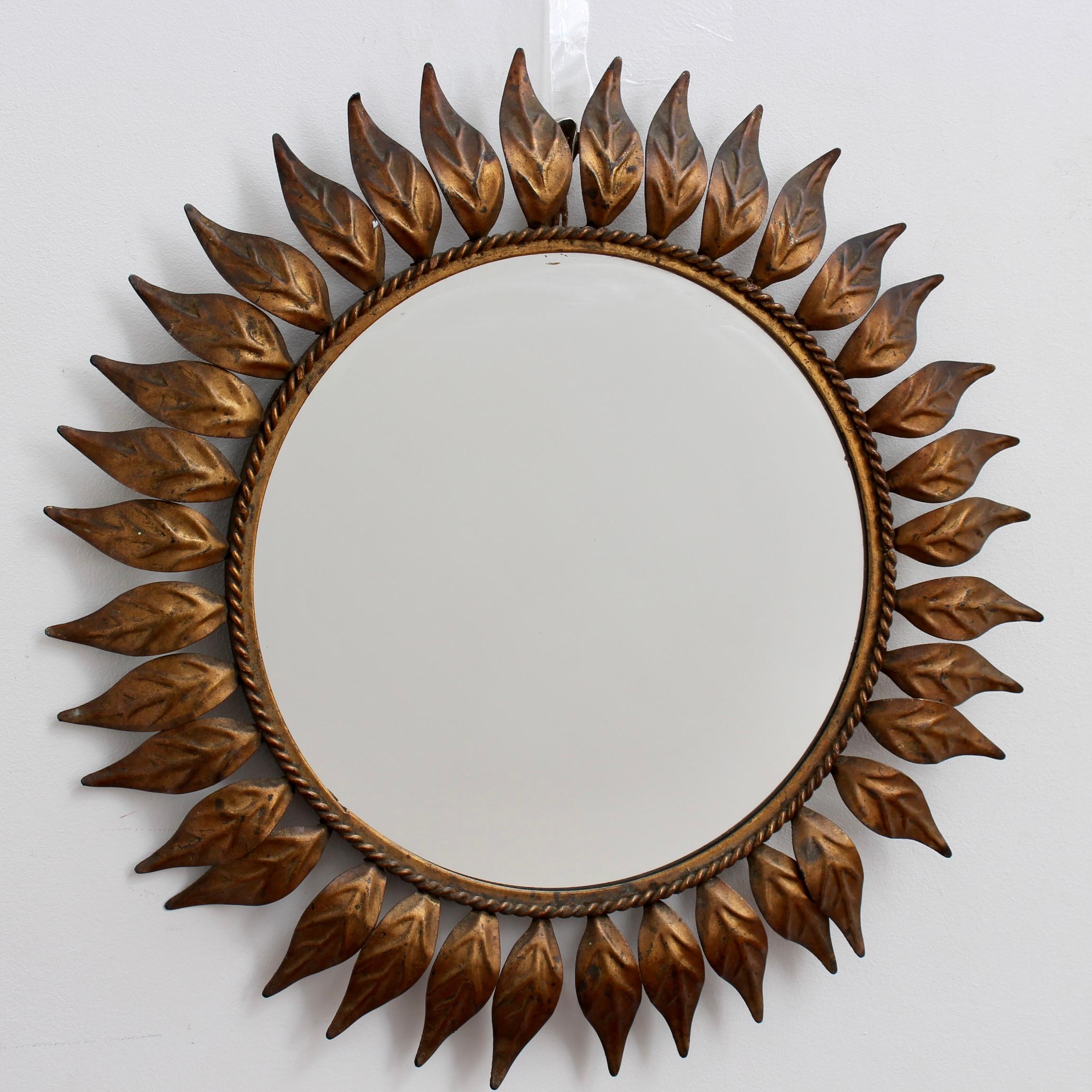 Spanish Metal Sunburst Mirror, 'circa 1960s' In Fair Condition For Sale In London, GB