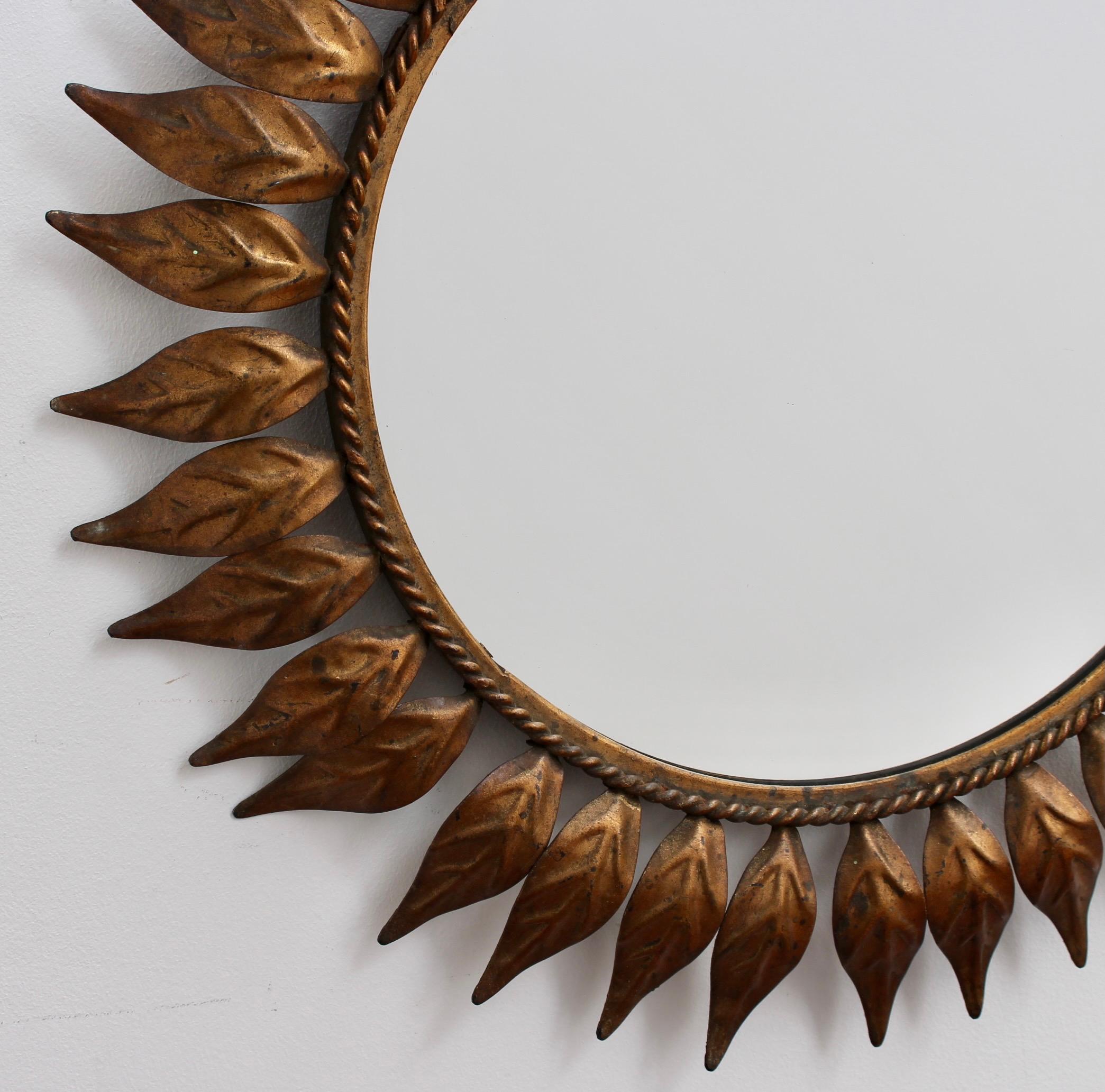 Sheet Metal Spanish Metal Sunburst Mirror, 'circa 1960s' For Sale