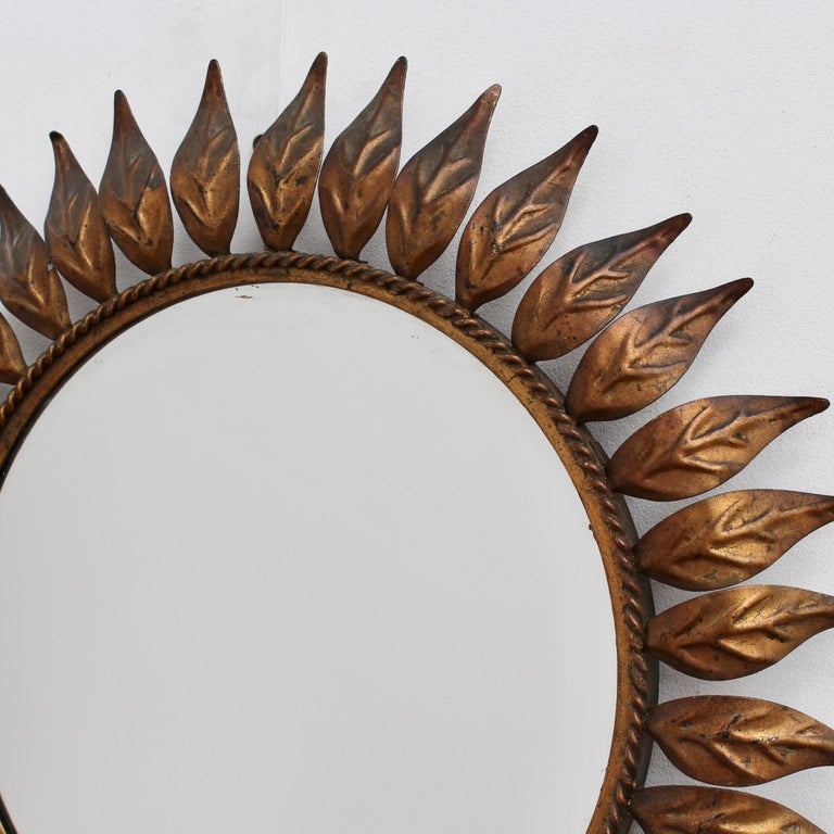 Spanish Metal Sunburst Mirror, 'circa 1960s' For Sale 4