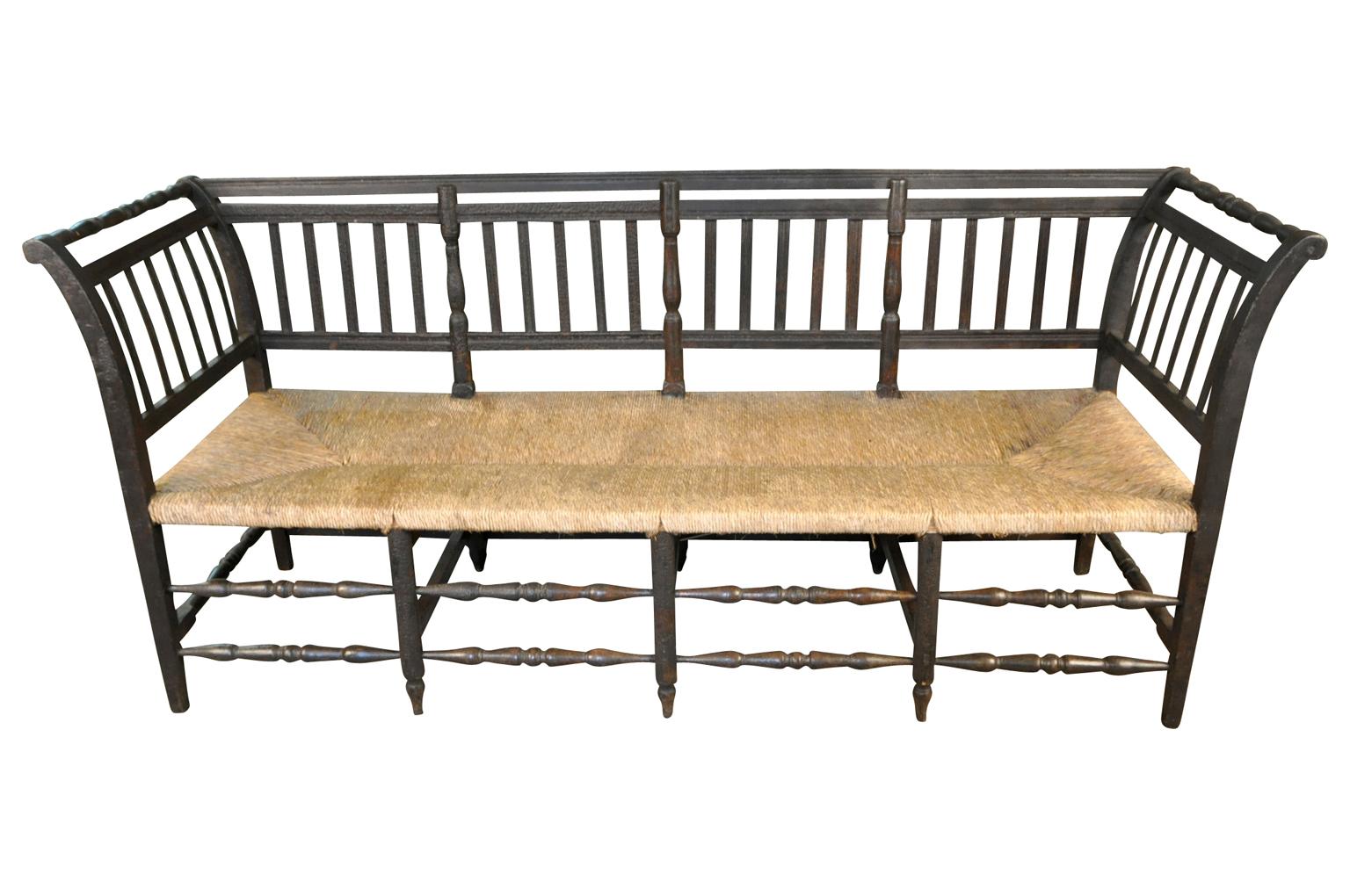 Painted Spanish Mid-19th Century Banquette, Bench