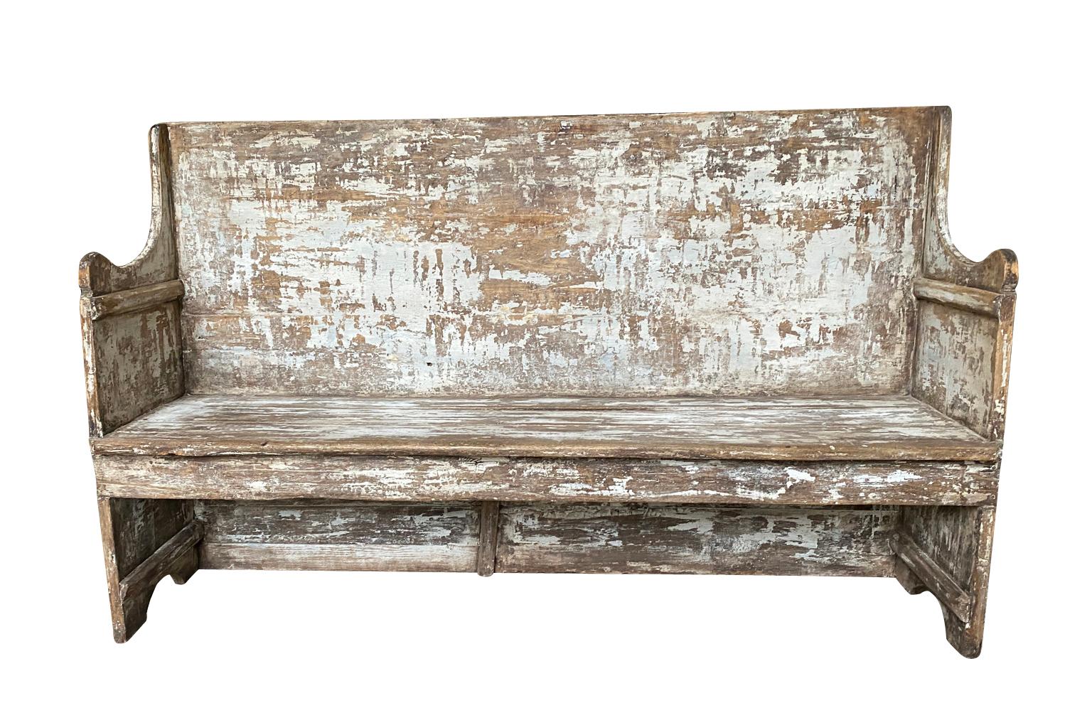 Painted Spanish Mid-19th Century Banquette For Sale