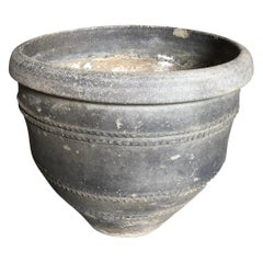 Spanish Mid-19th Century Black Terracotta Jar