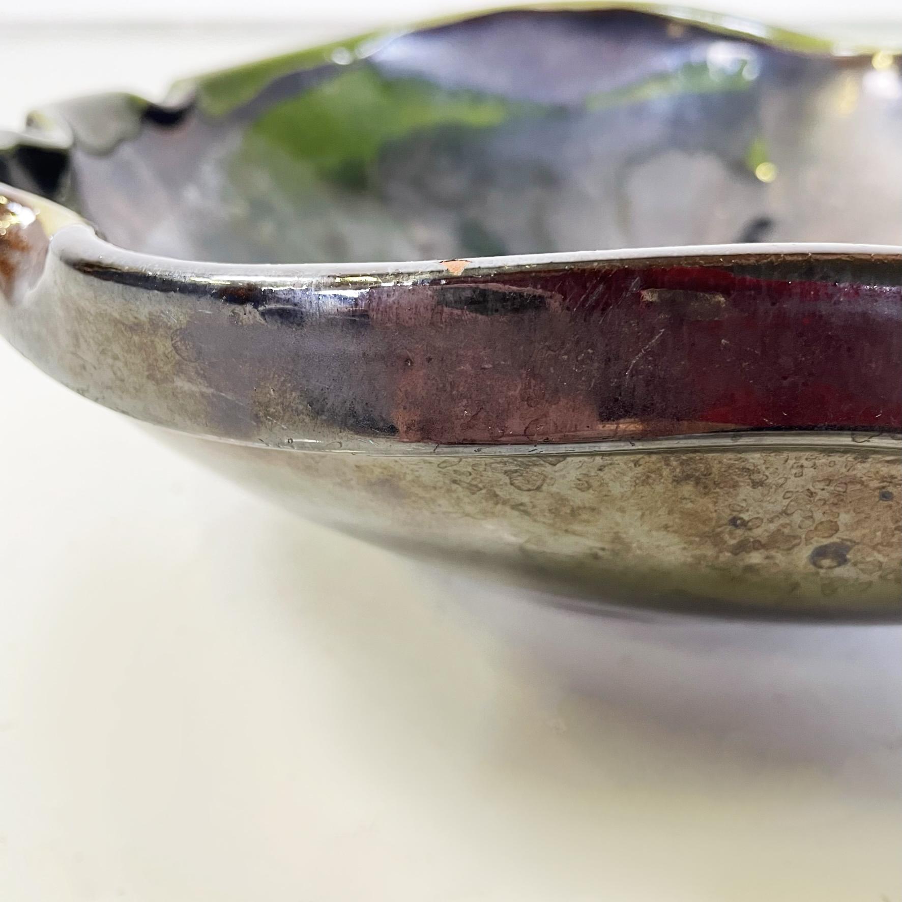 Mid-20th Century Spanish Mid-Century Bowl in Green, Black and Blue Ceramic by Ignacio Buxo, 1950s