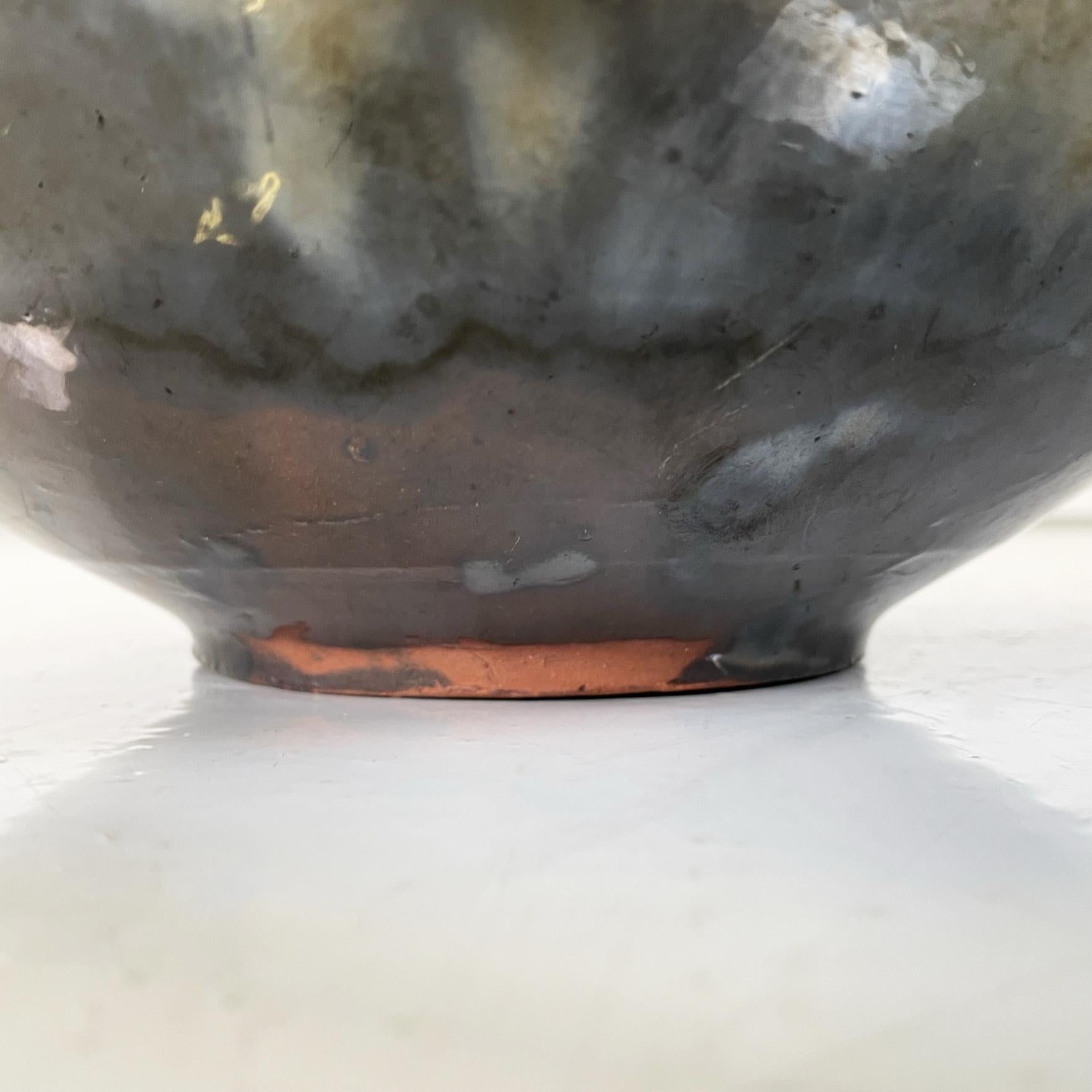 Spanish Mid-Century Bowl in Green, Black and Blue Ceramic by Ignacio Buxo, 1950s 4