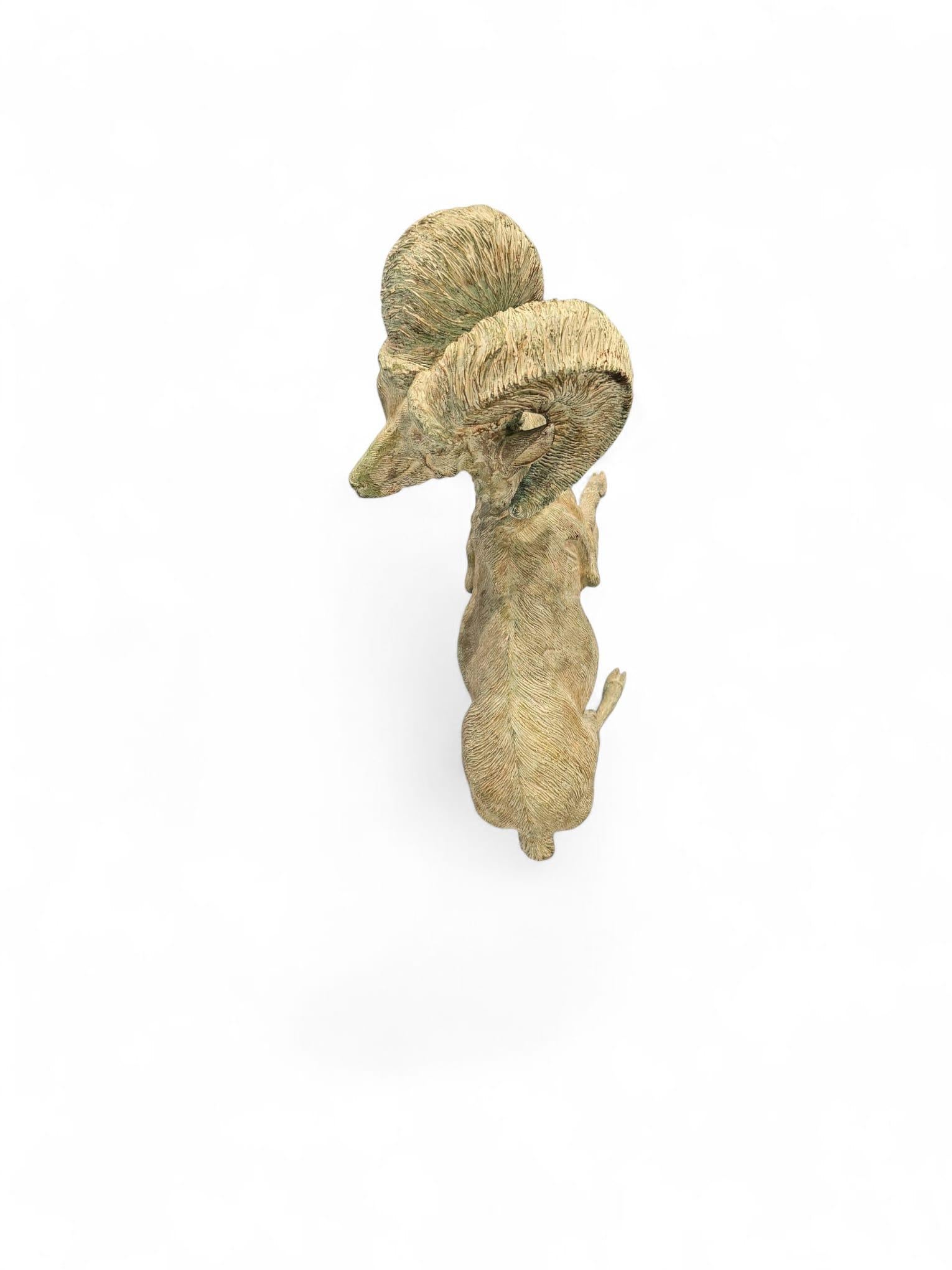 Spanish Mid-Century Bronze Mouflon Ram Sculpture, 1950s For Sale 1
