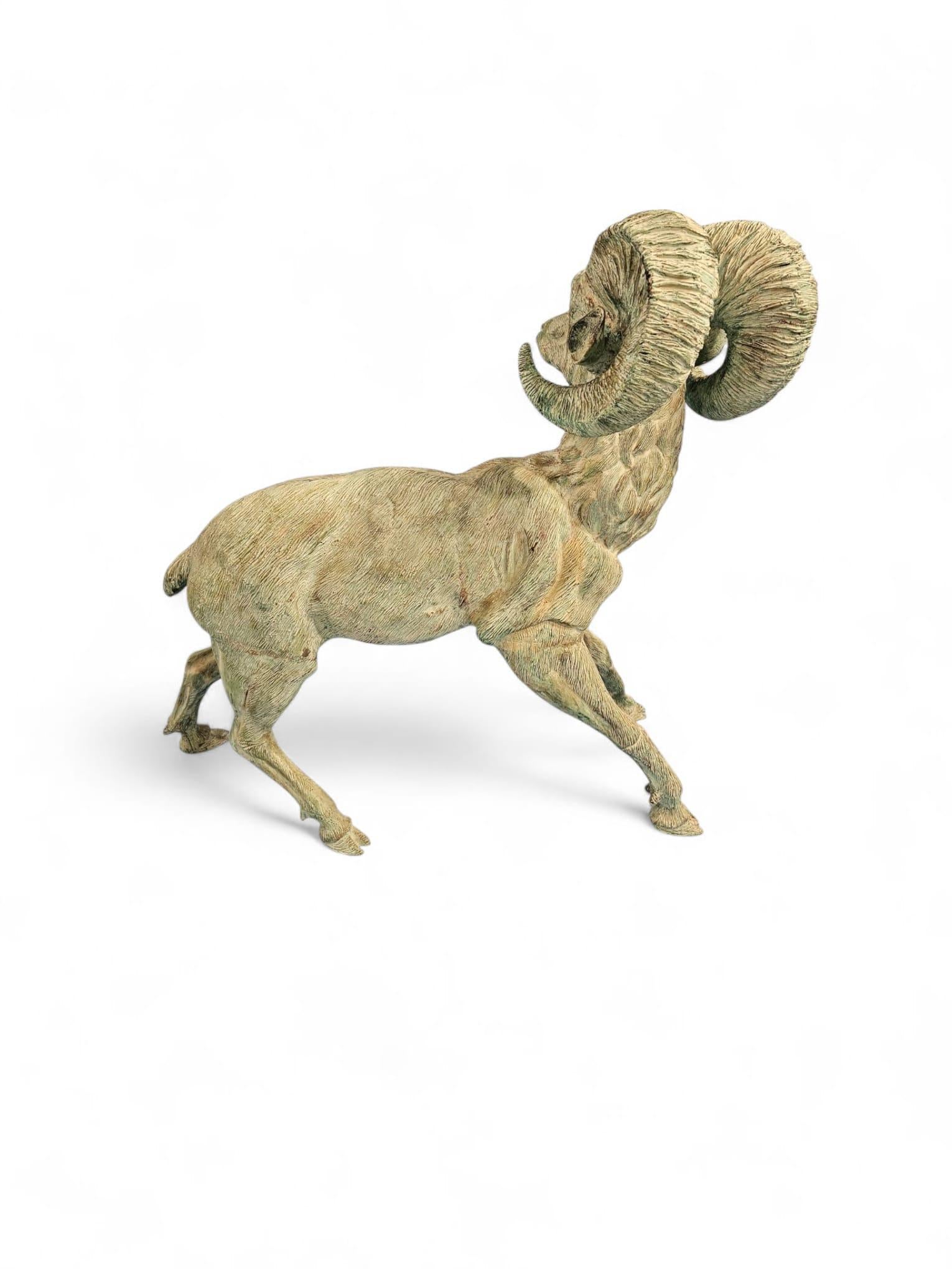 Spanish Mid-Century Bronze Mouflon Ram Sculpture, 1950s For Sale 3