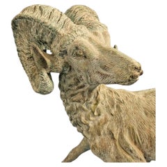 Spanish Mid-Century Bronze Mouflon Ram Sculpture, 1950s