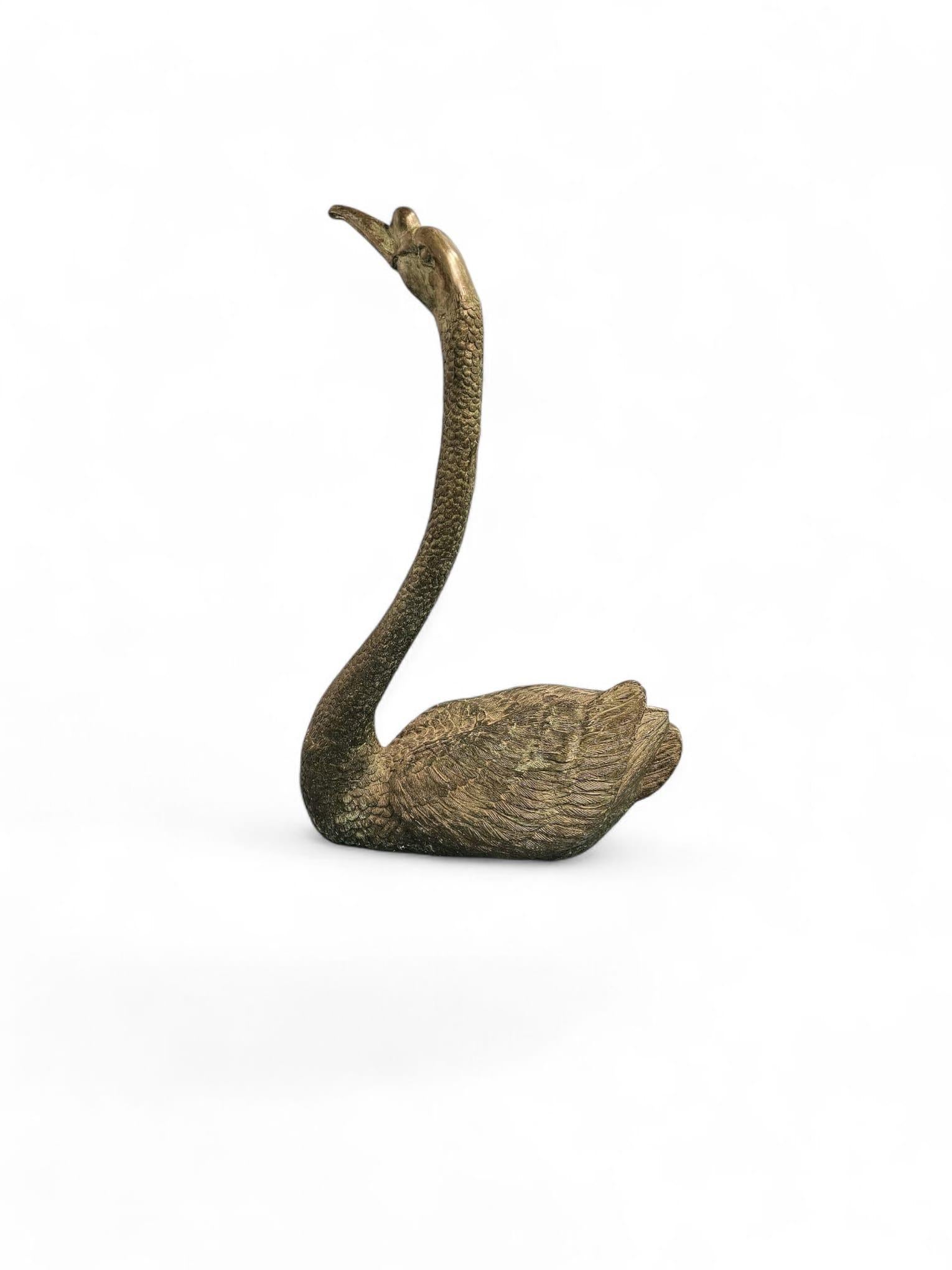 Spanish Mid-Century Bronze Swan Sculpture, 1950s In Good Condition For Sale In Madrid, ES