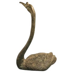 Spanish Mid-Century Bronze Swan Sculpture, 1950s