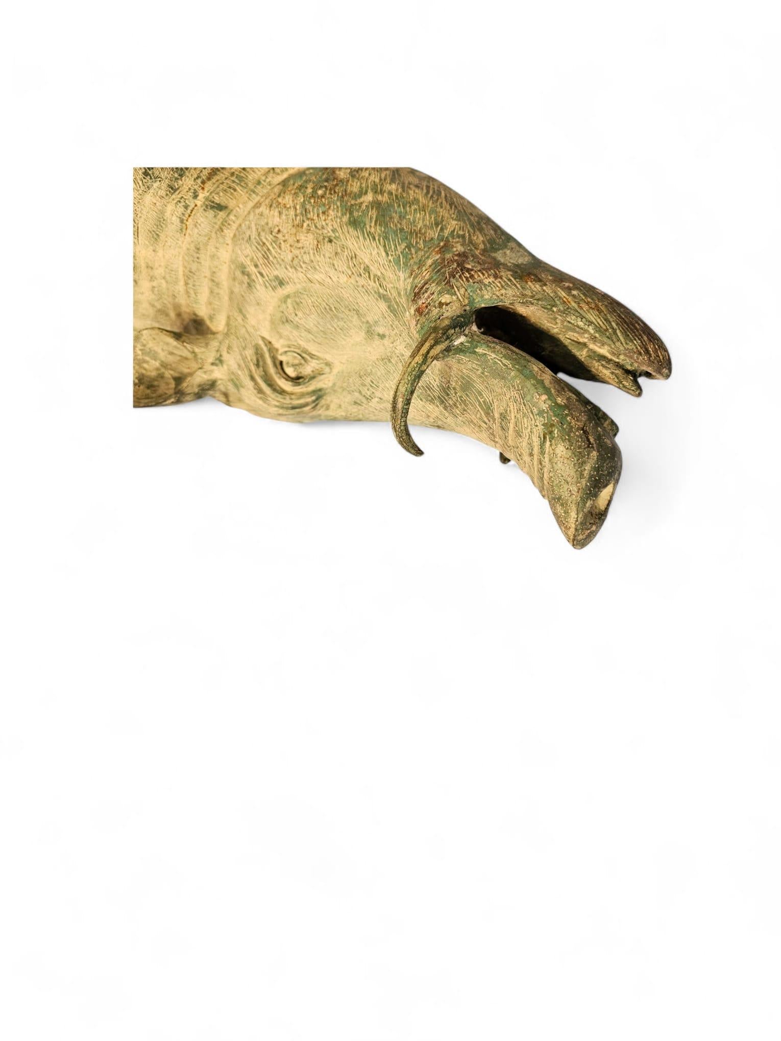 Spanish Mid-Century Bronze Wild Boar Sculpture, 1950s For Sale 4