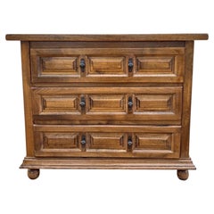 Spanish Mid-Century Chest of Drawers with Paneled Front