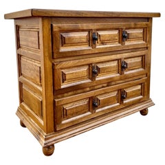 Spanish Mid-Century Chest of Drawers with Paneled Front