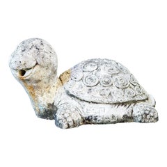 Spanish Midcentury Concrete Garden Sculpture of Turtle