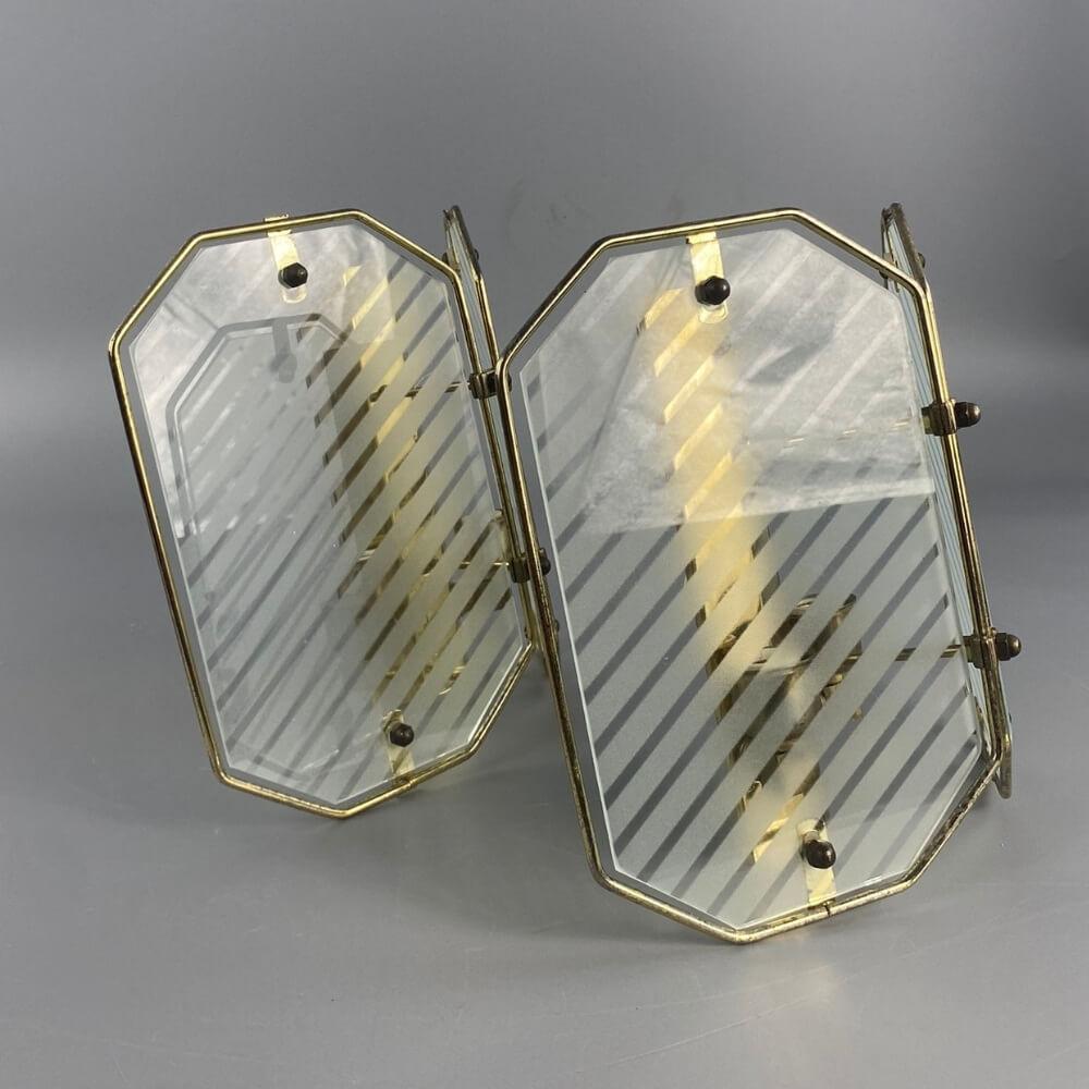 Spanish mid-century glass and copper wall lamp pair In Good Condition For Sale In Budapest, HU