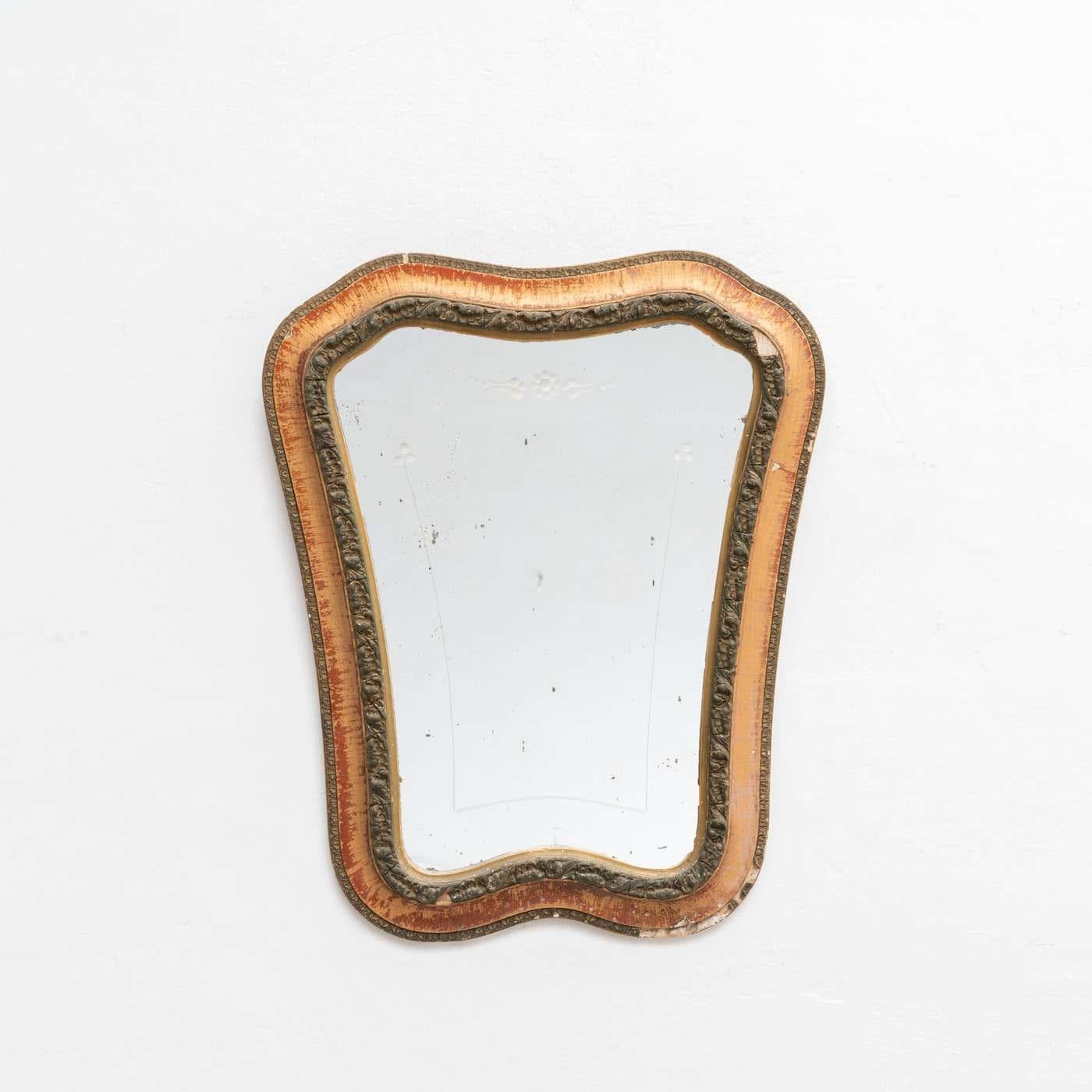 Miroir espagnol moderne en bois fabriqué à la main, datant d'environ 1950 en vente 4