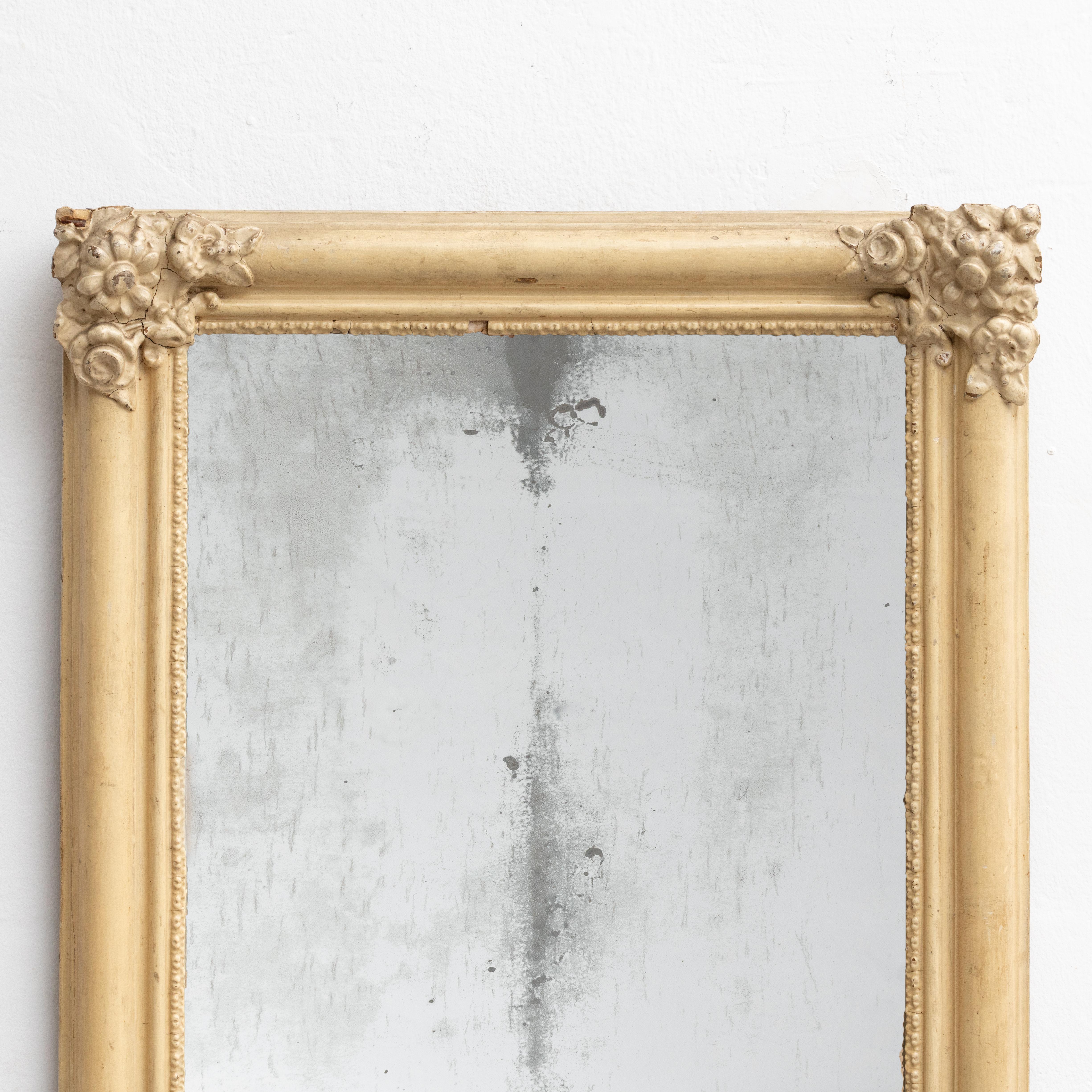 Miroir espagnol moderne en bois fabriqué à la main, datant d'environ 1950 en vente 5