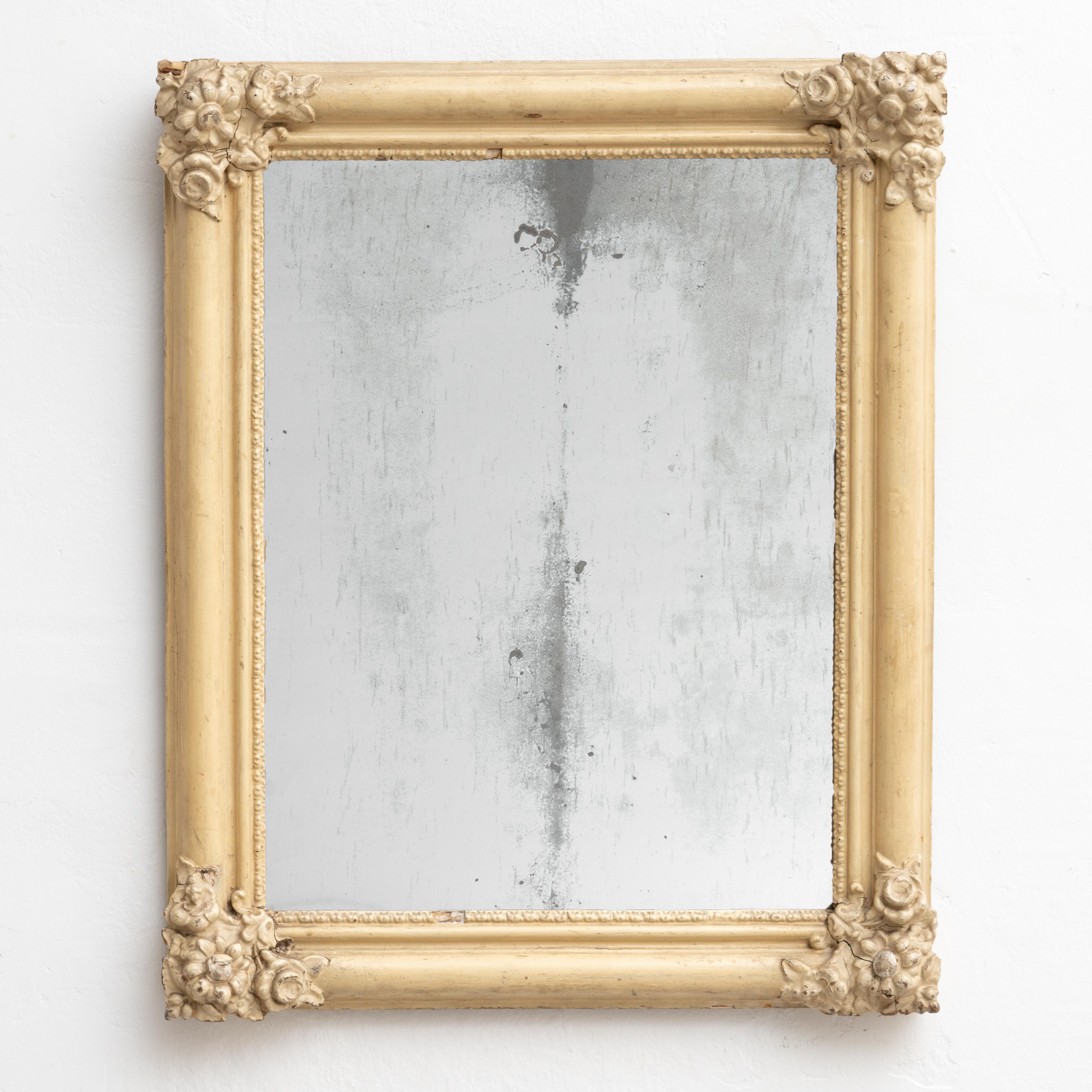 Miroir espagnol moderne en bois fabriqué à la main, datant d'environ 1950 en vente 6