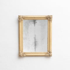 Spanish Mid-Century Modern Handcrafted Wood Mirror, circa 1950