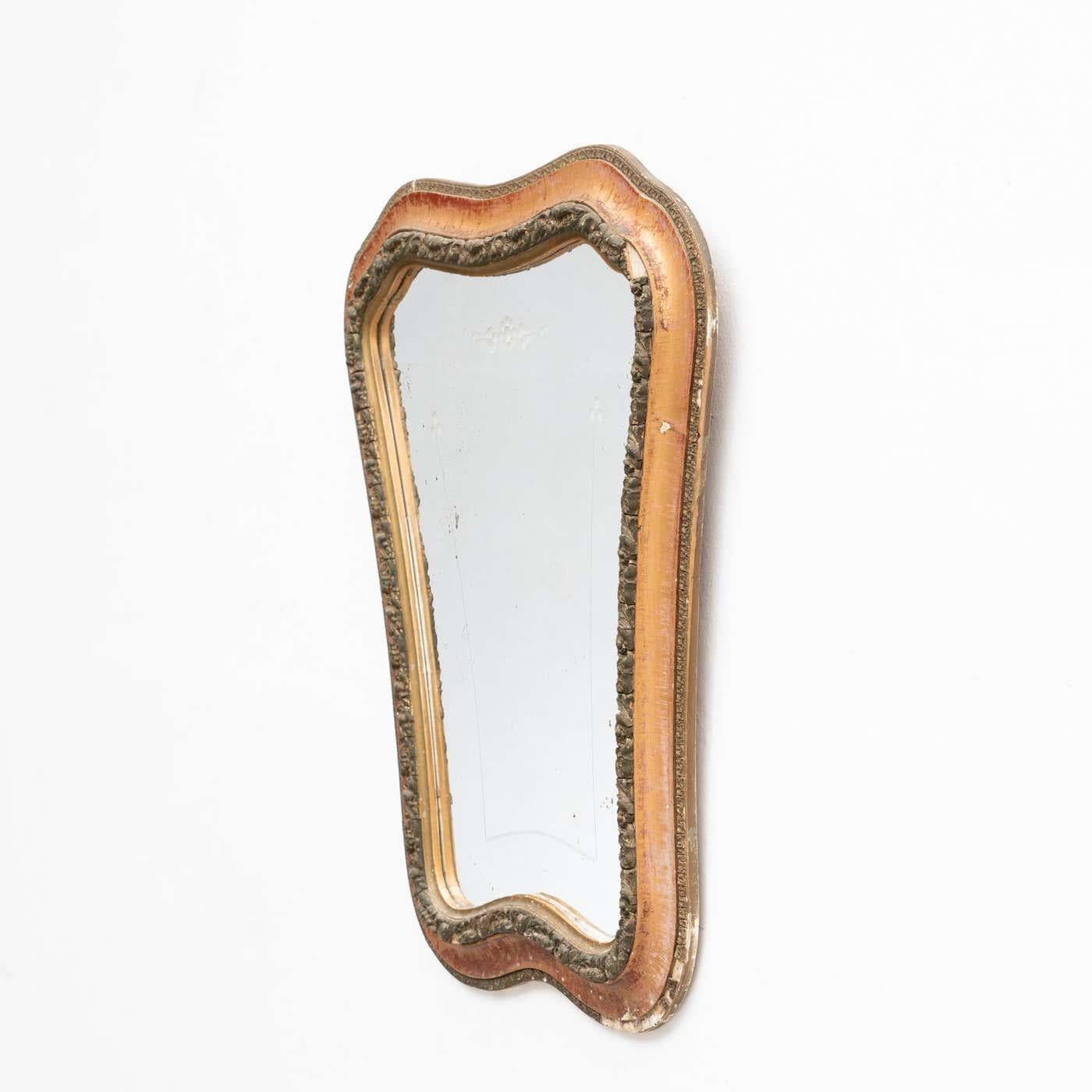 Espagnol Miroir espagnol moderne en bois fabriqué à la main, datant d'environ 1950 en vente