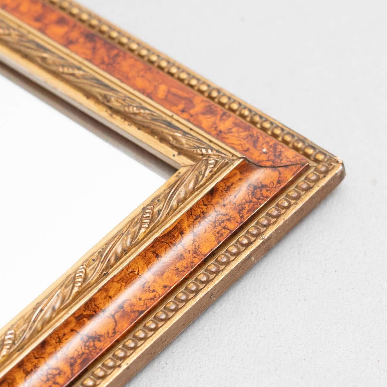 Milieu du XXe siècle Miroir espagnol moderne en bois fabriqué à la main, datant d'environ 1950 en vente