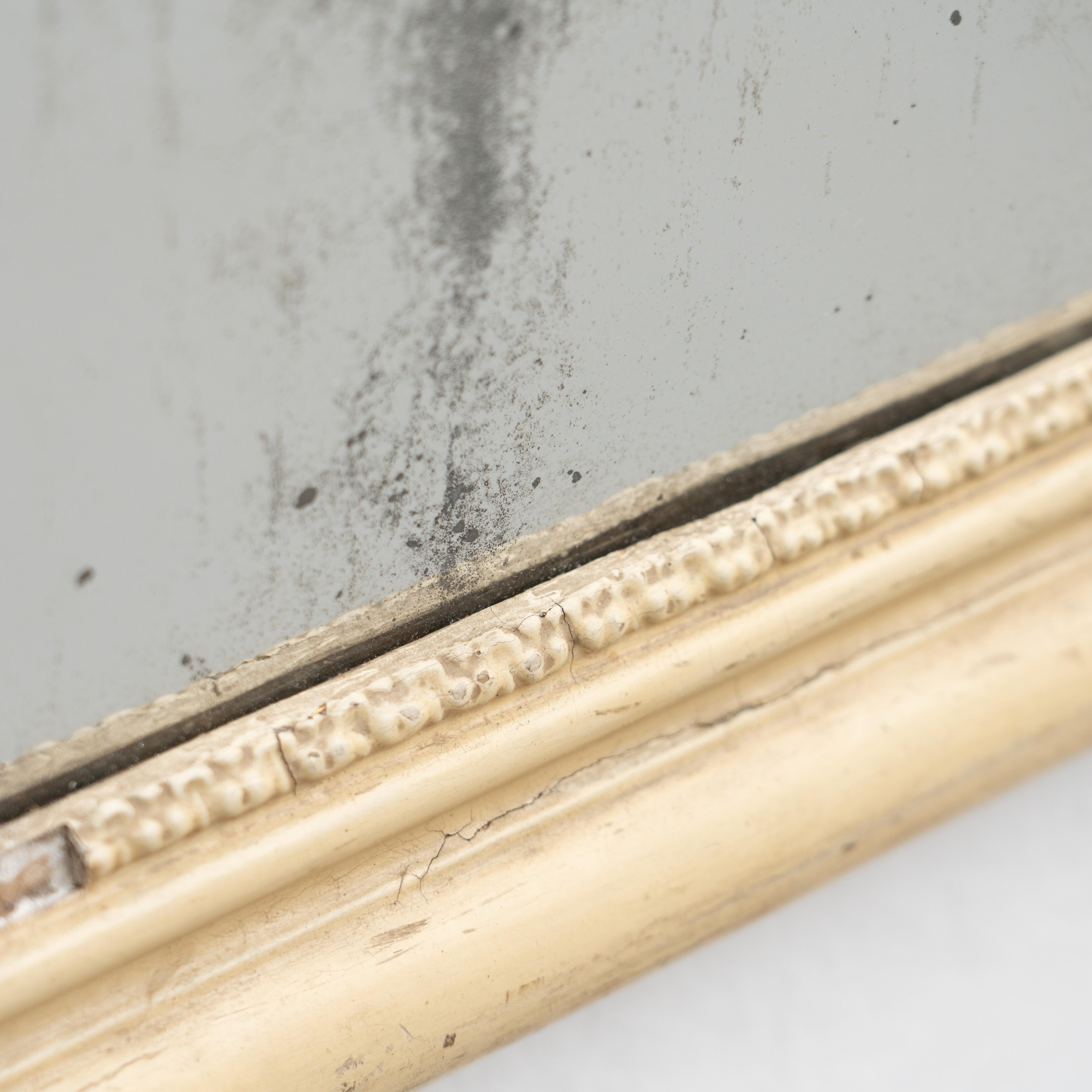 Bois Miroir espagnol moderne en bois fabriqué à la main, datant d'environ 1950 en vente