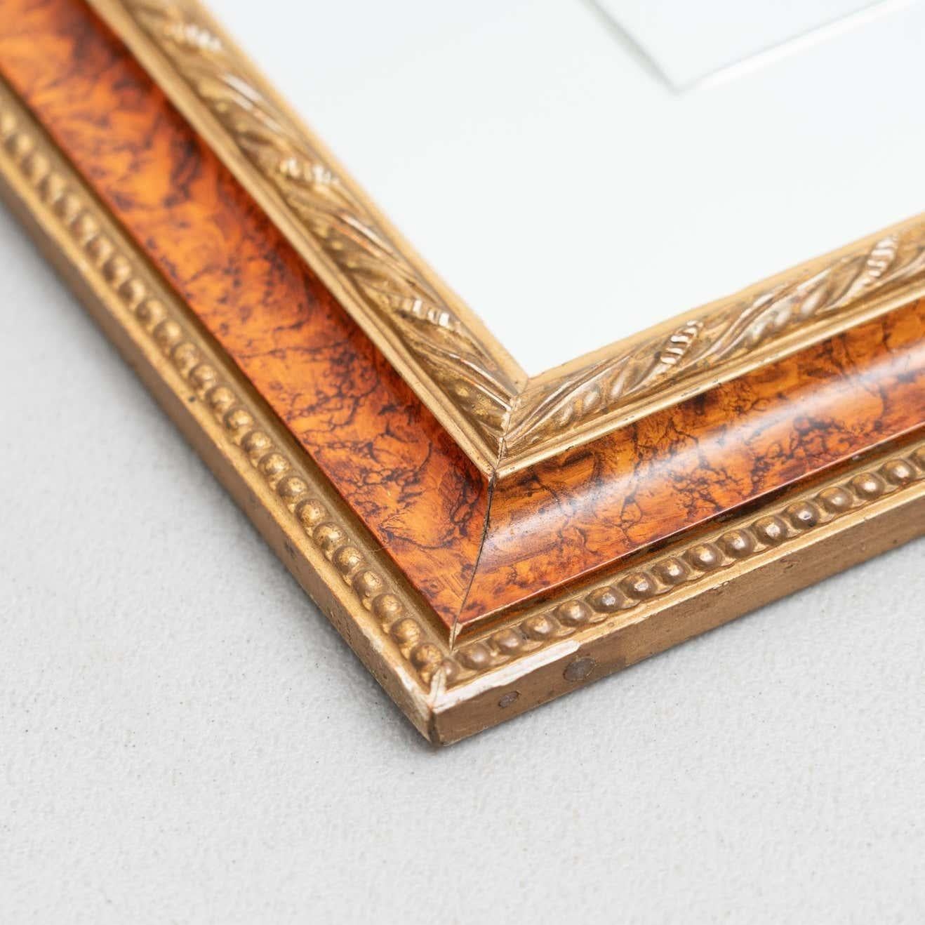 Miroir espagnol moderne en bois fabriqué à la main, datant d'environ 1950 en vente 1