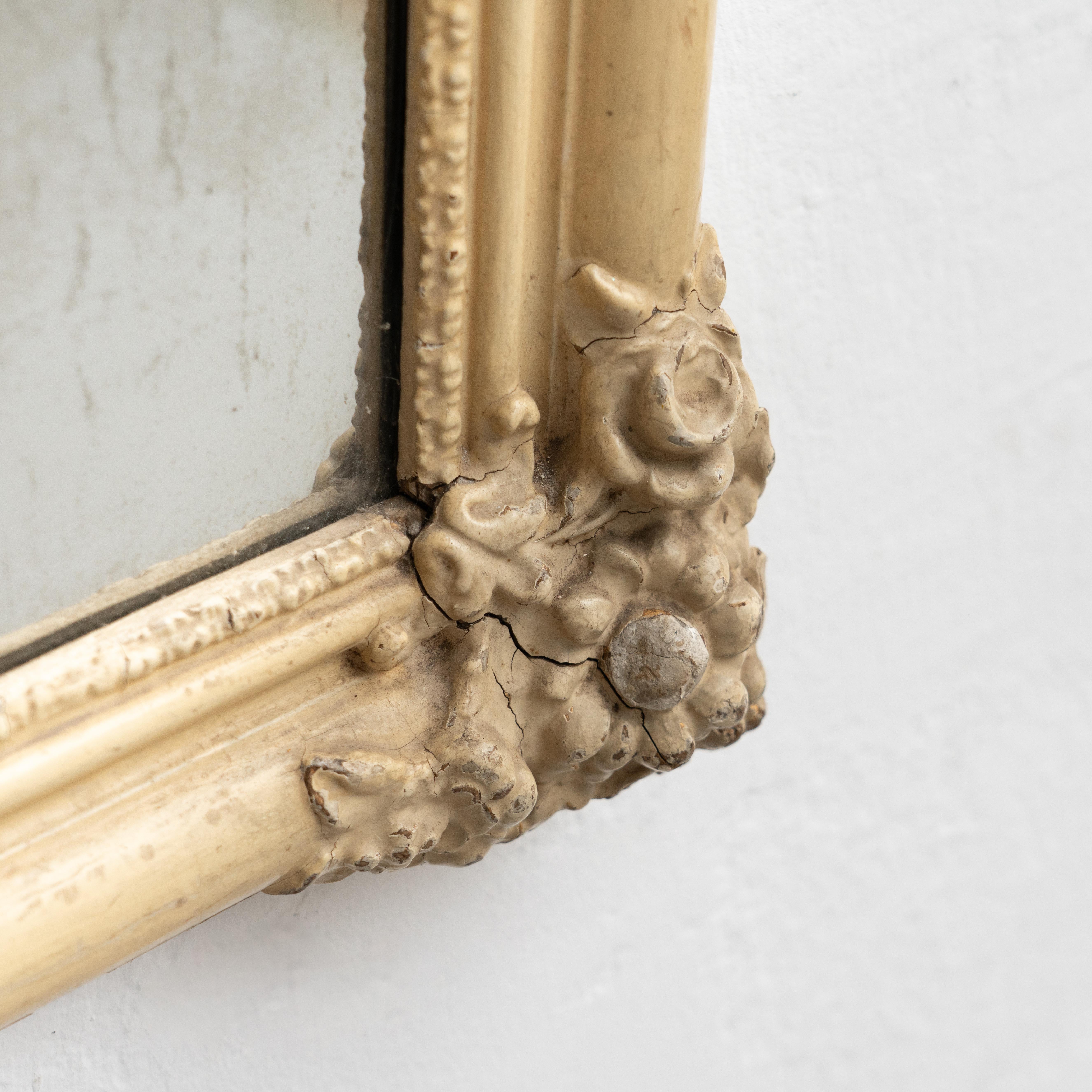 Miroir espagnol moderne en bois fabriqué à la main, datant d'environ 1950 en vente 1