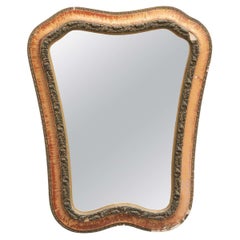 Spanish Mid-Century Modern Handcrafted Wood Mirror, circa 1950