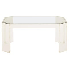 Spanish Midcentury Octagon Lucite Coffee Table