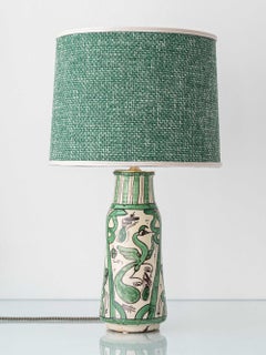 Spanish Mid-Century Punter Green Albarello Table Lamp — Mudéjar Revival