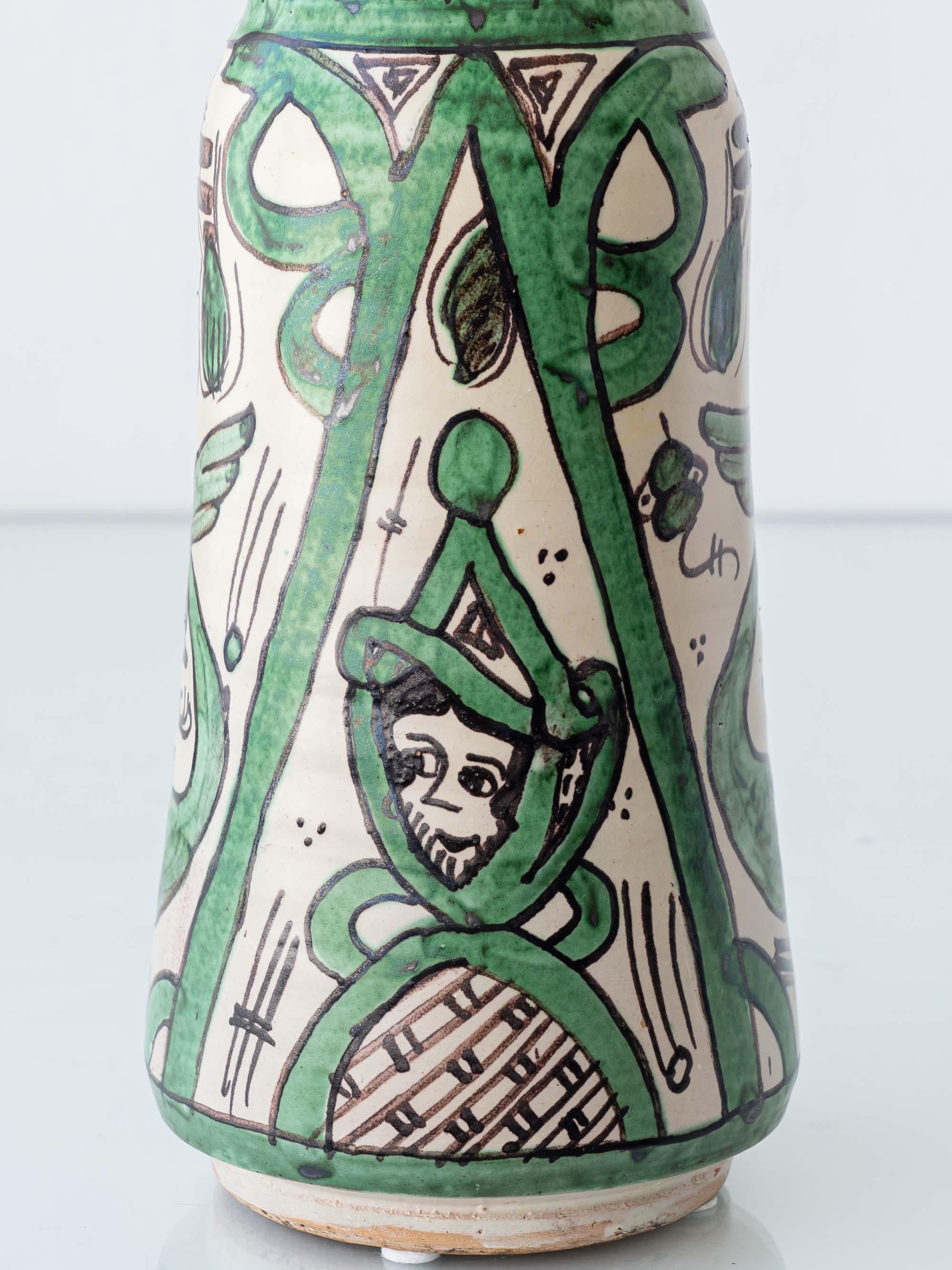 Espagnol Lampe à poser espagnole du milieu du siècle Greene & Greene Albarello - Mudéjar Revival en vente